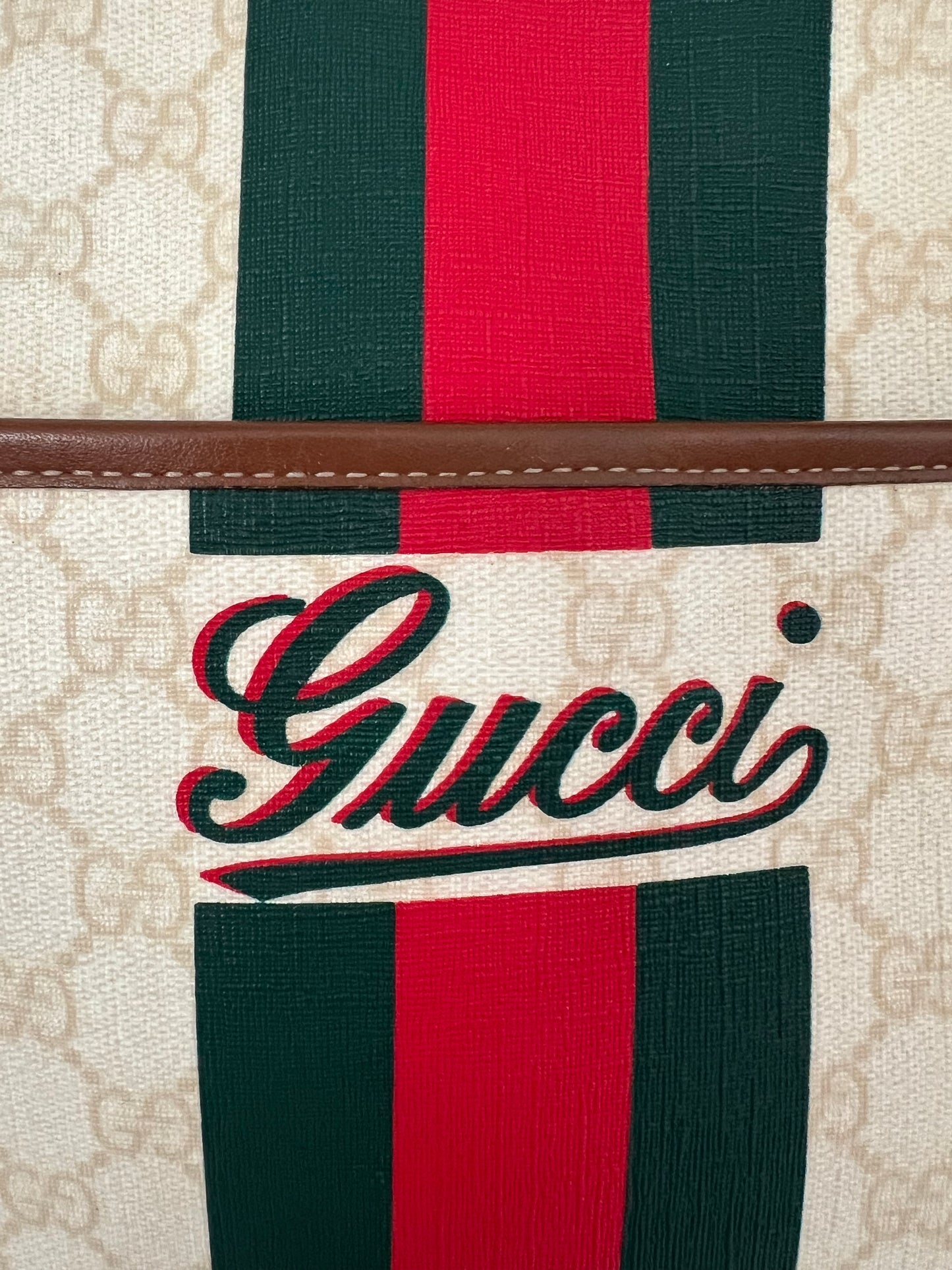 Gucci Vintage Coated Canvas Sherry Web Crossbody