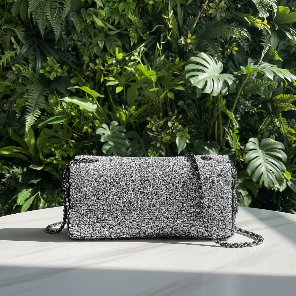 Chanel Black & White Reversible Mini CC Sequins Flap - RARE