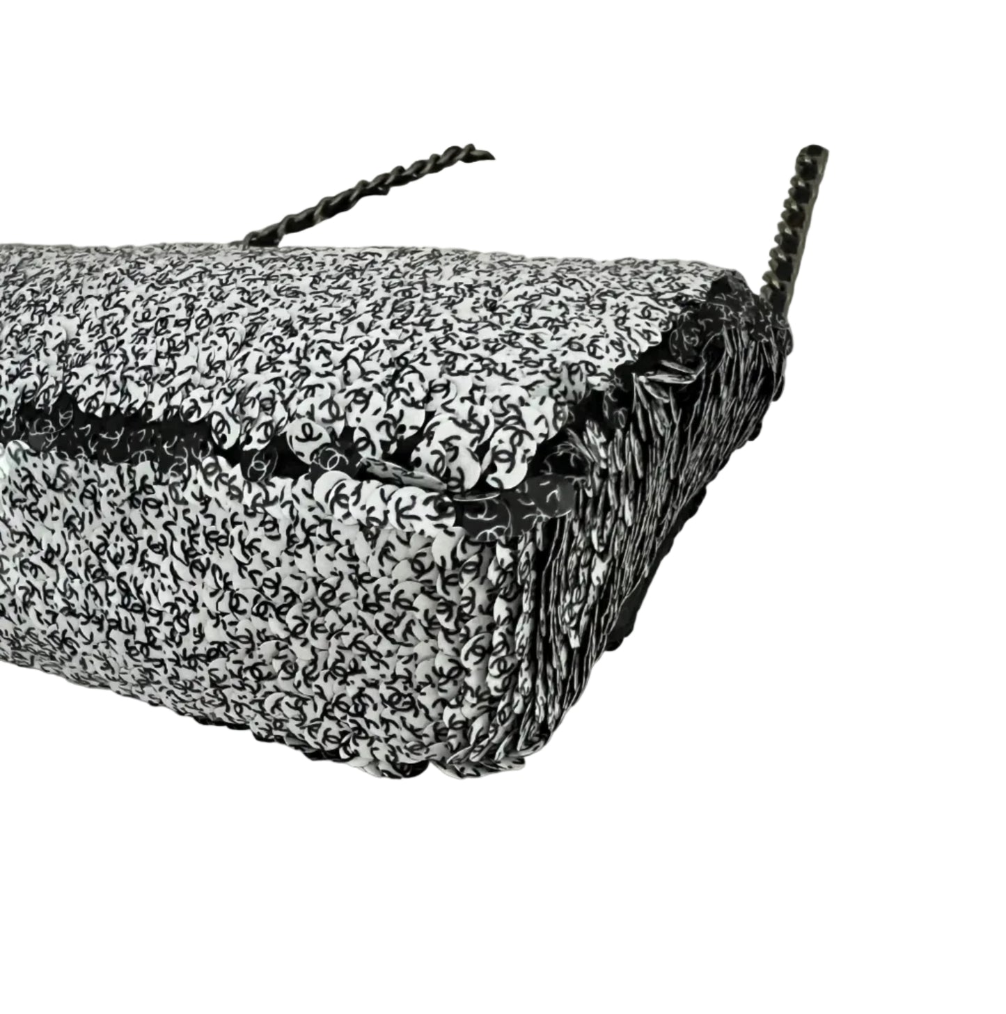 Chanel Black & White Reversible Mini CC Sequins Flap - RARE