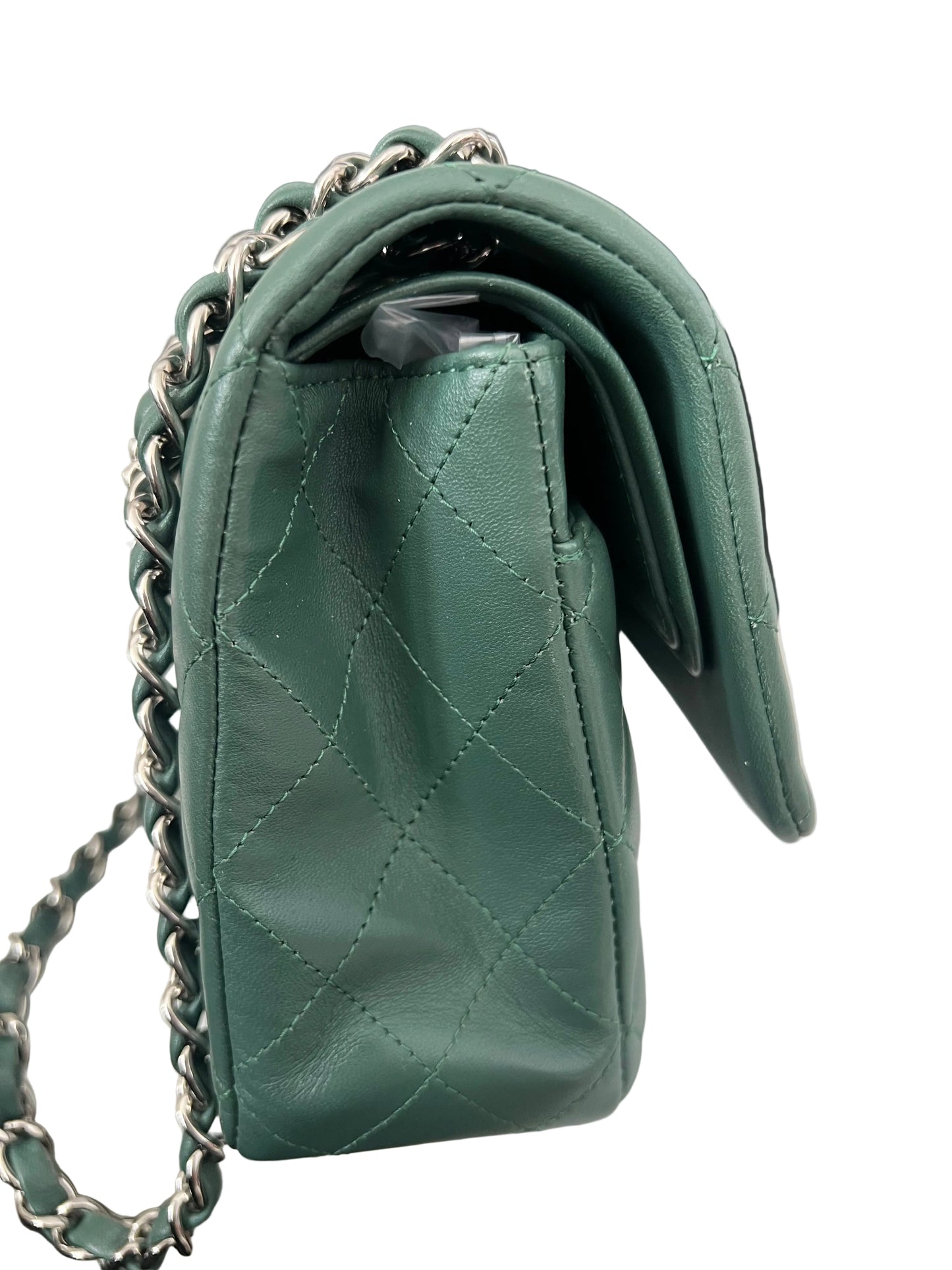 Chanel Green Lambskin Medium Classic Double Flap - Rare Colorway
