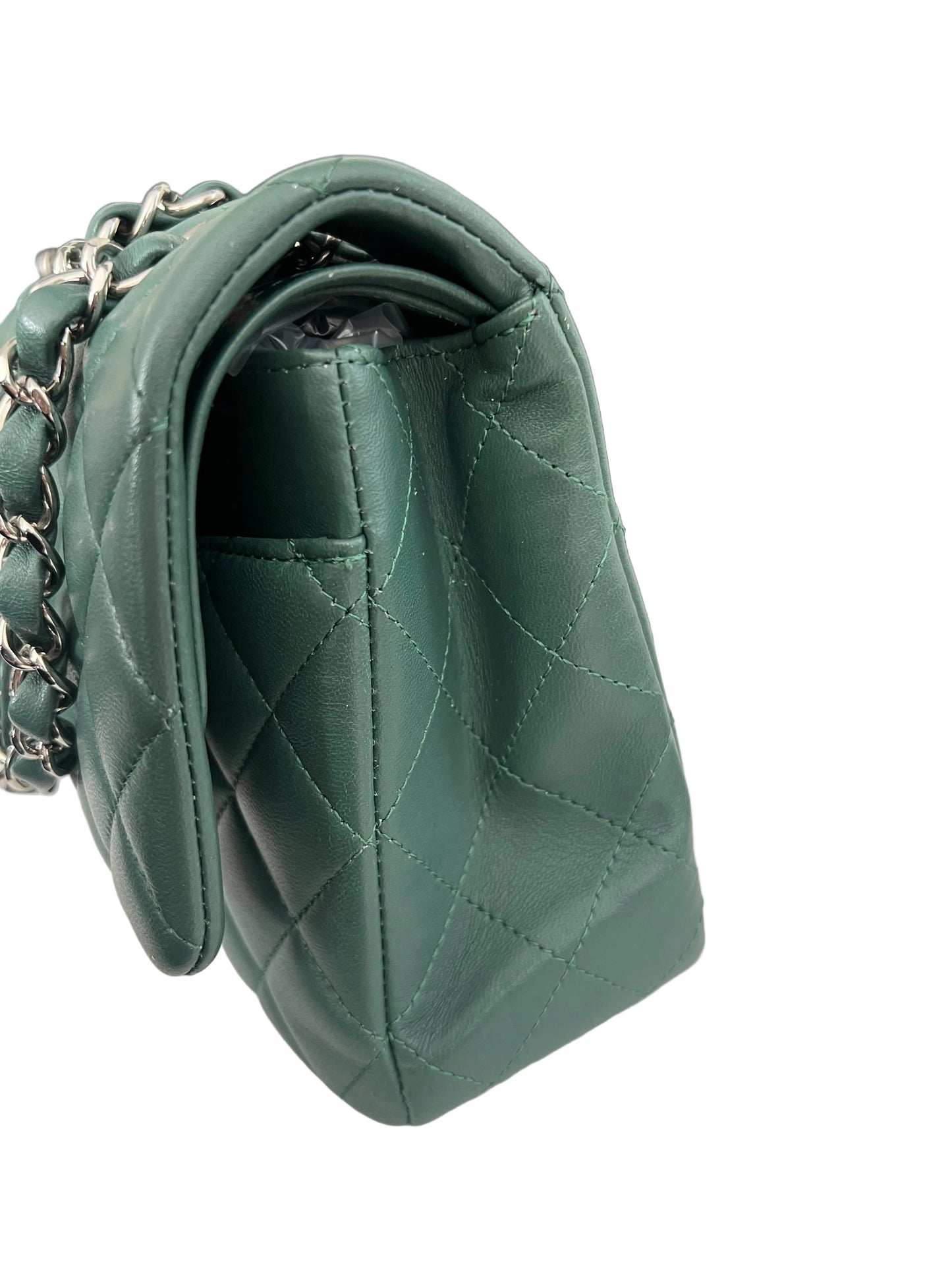 Chanel Green Lambskin Medium Classic Double Flap - Rare Colorway