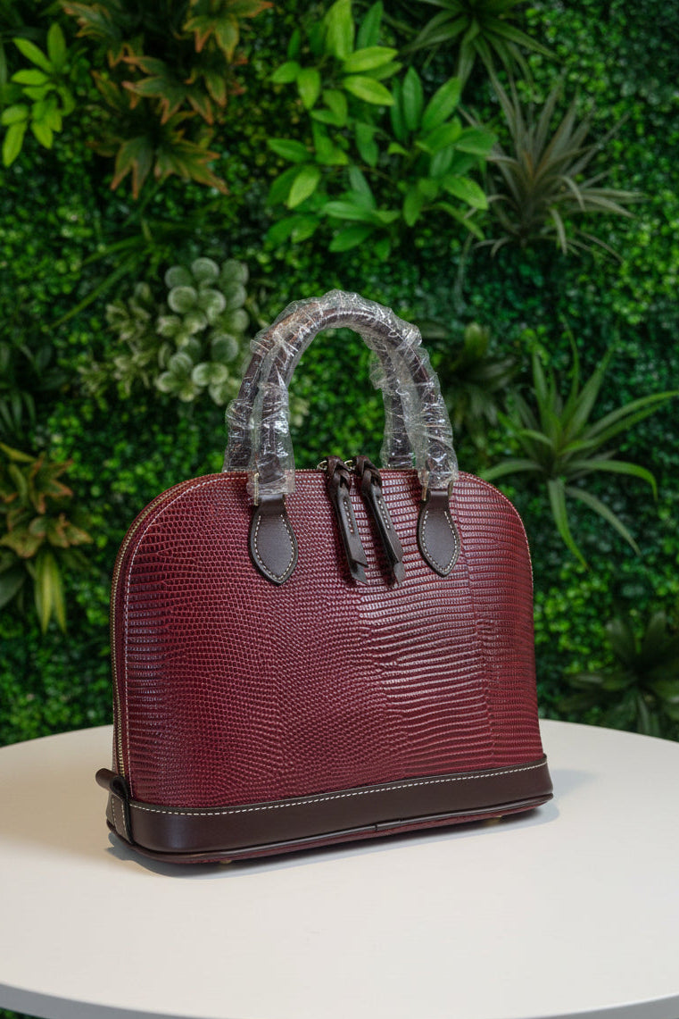 Dooney & Bourke Lizard Burgundy Satchel