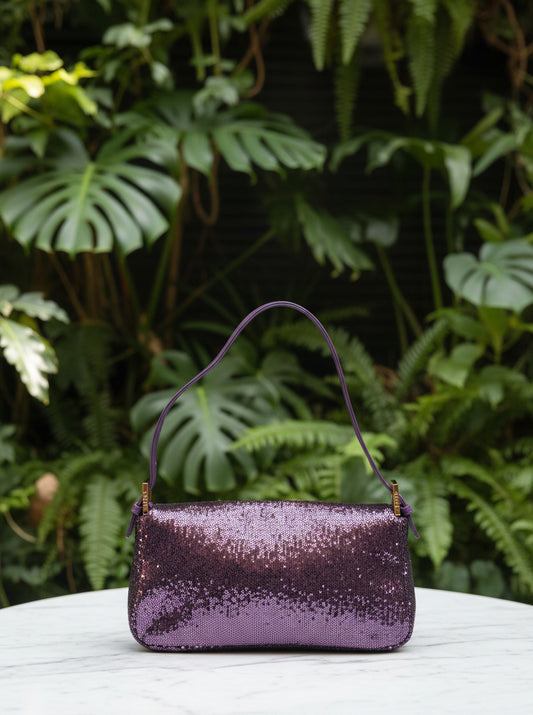 Fendi Purple Sequin Vintage Baguette