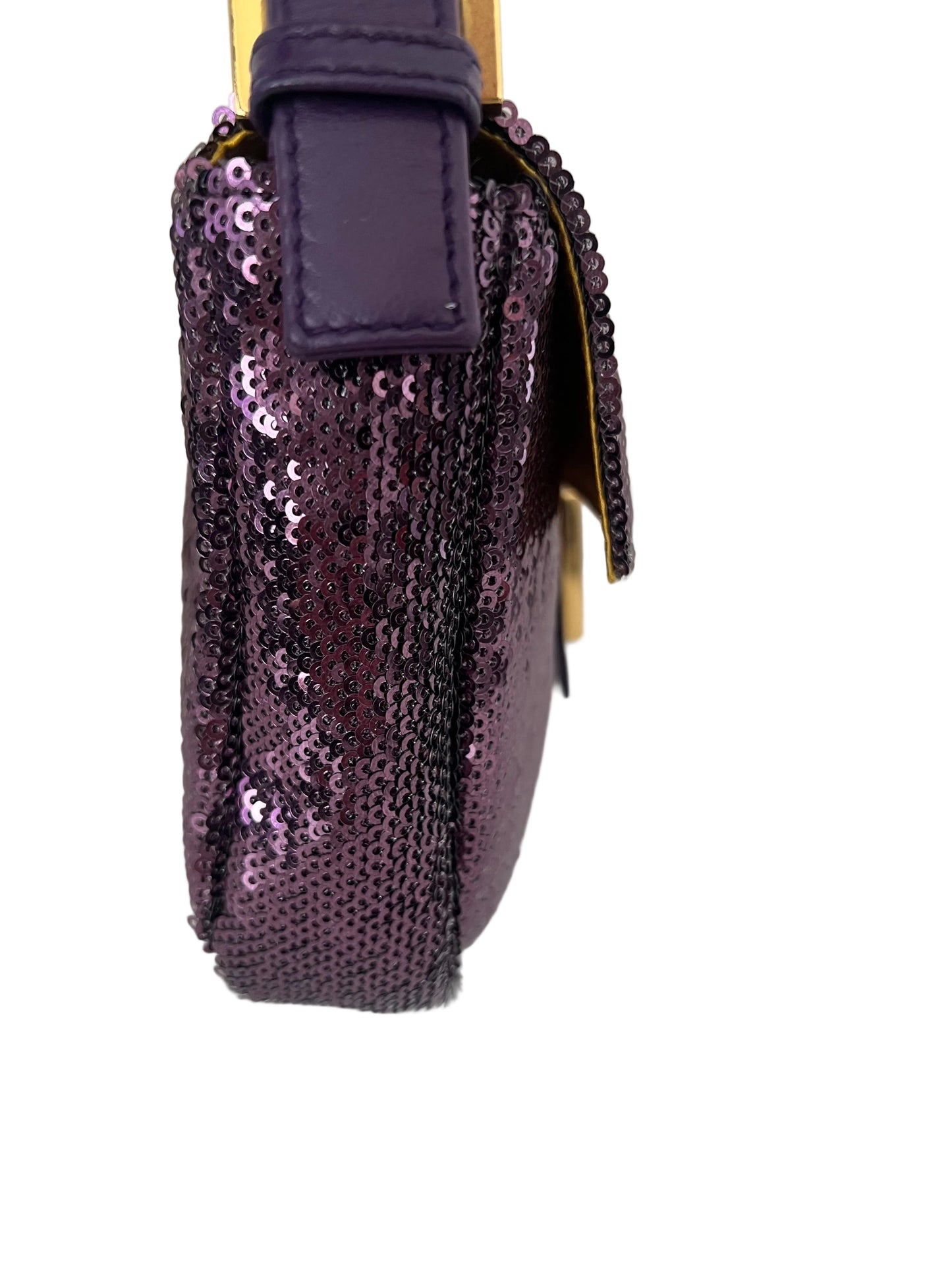 Fendi Purple Sequin Vintage Baguette