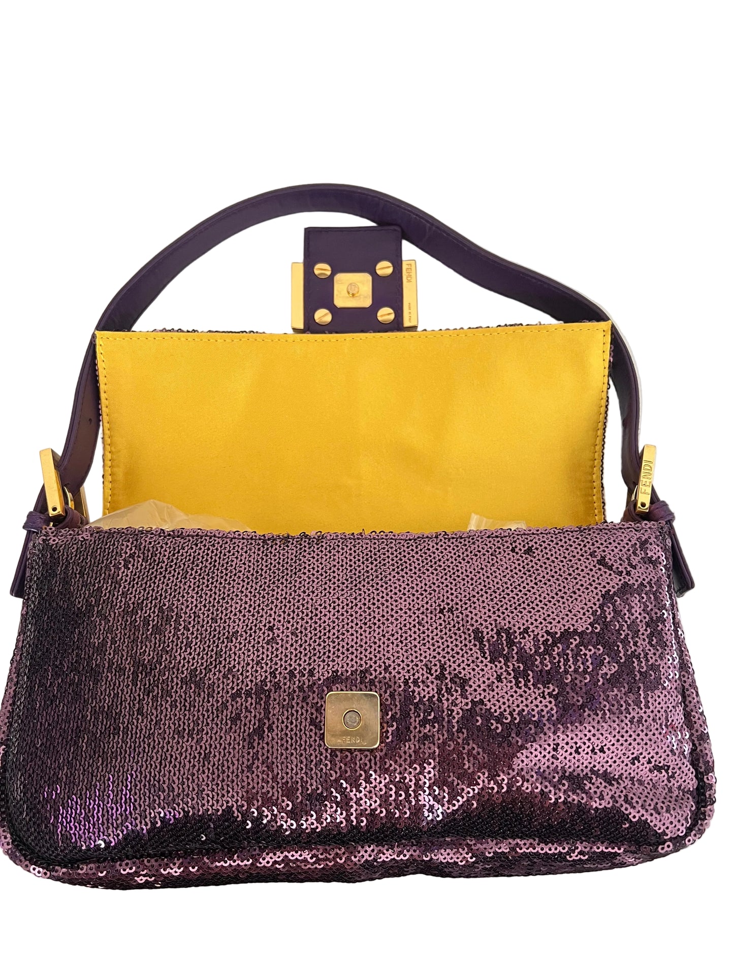 Fendi Purple Sequin Vintage Baguette