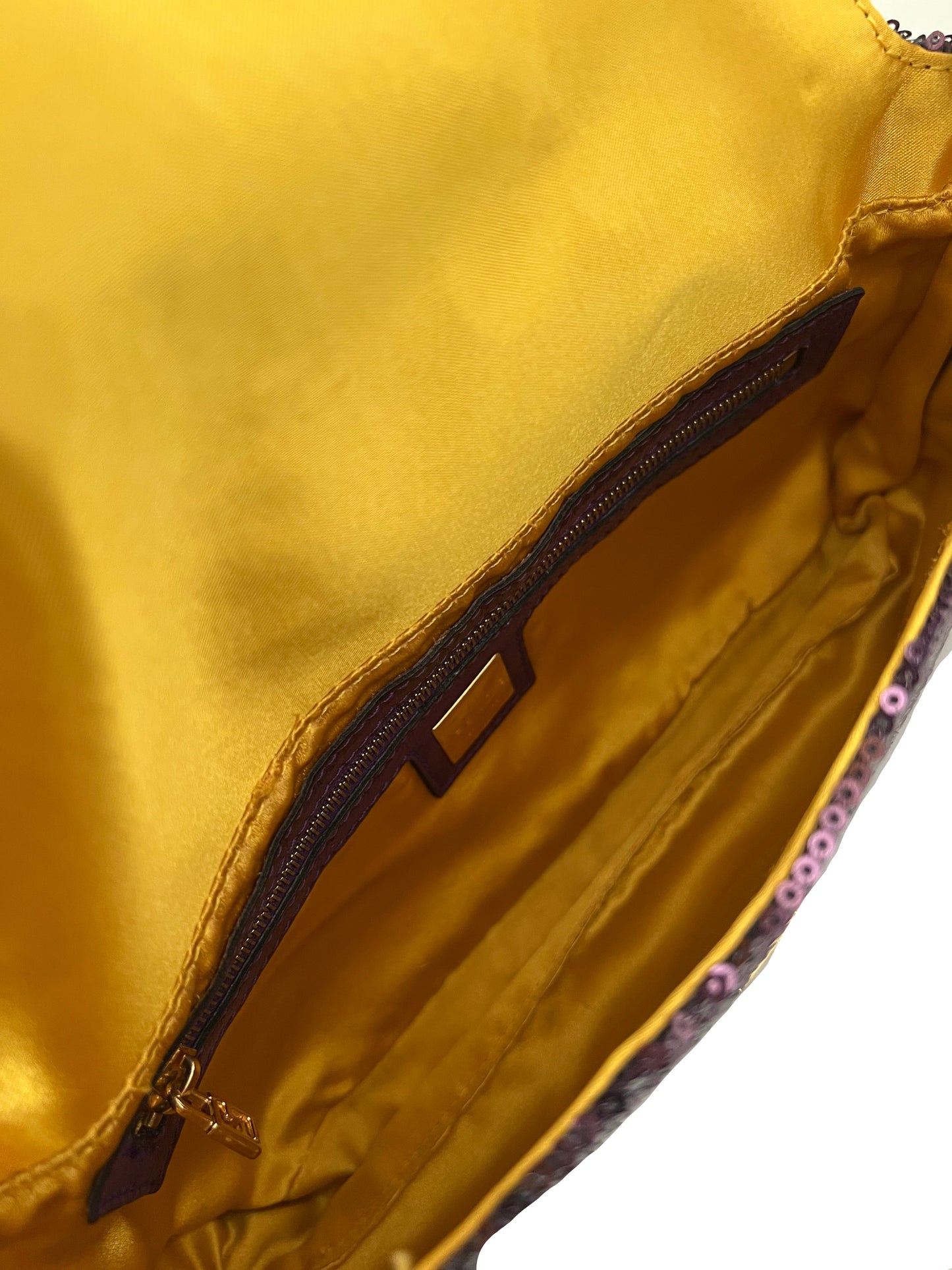 Fendi Purple Sequin Vintage Baguette