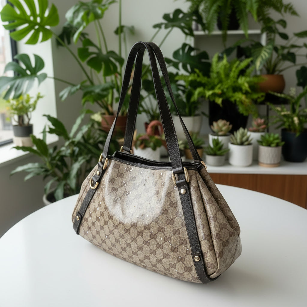 Gucci Vintage Crystal GG Abbey Shoulder Bag