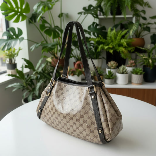 Gucci Vintage Crystal GG Abbey Shoulder Bag