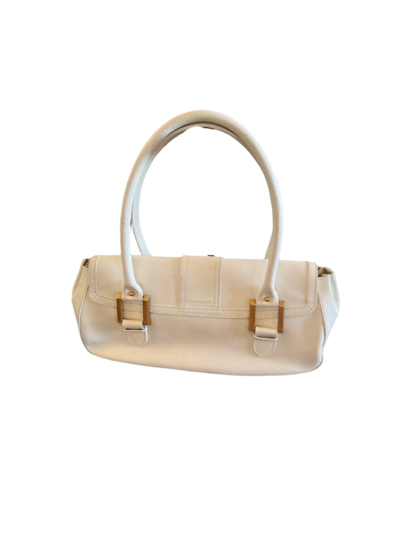 Fendi Leather Vintage Baguette White Satchel