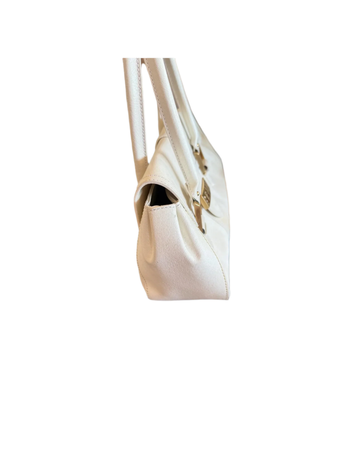 Fendi Leather Vintage Baguette White Satchel