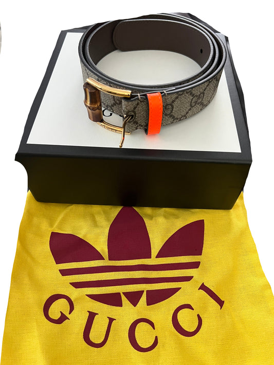 Gucci x Adidas Monogram Bamboo Belt