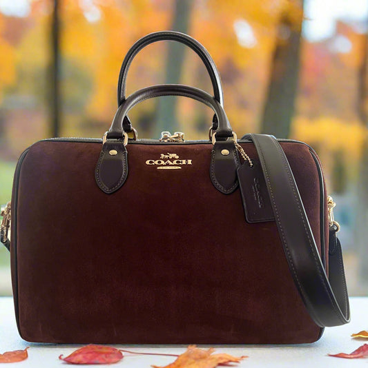 Coach Suede Brown Large Rowan