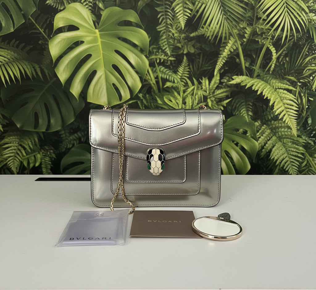 Bvlgari Serpenti Forever Silver Shoulder Bag
