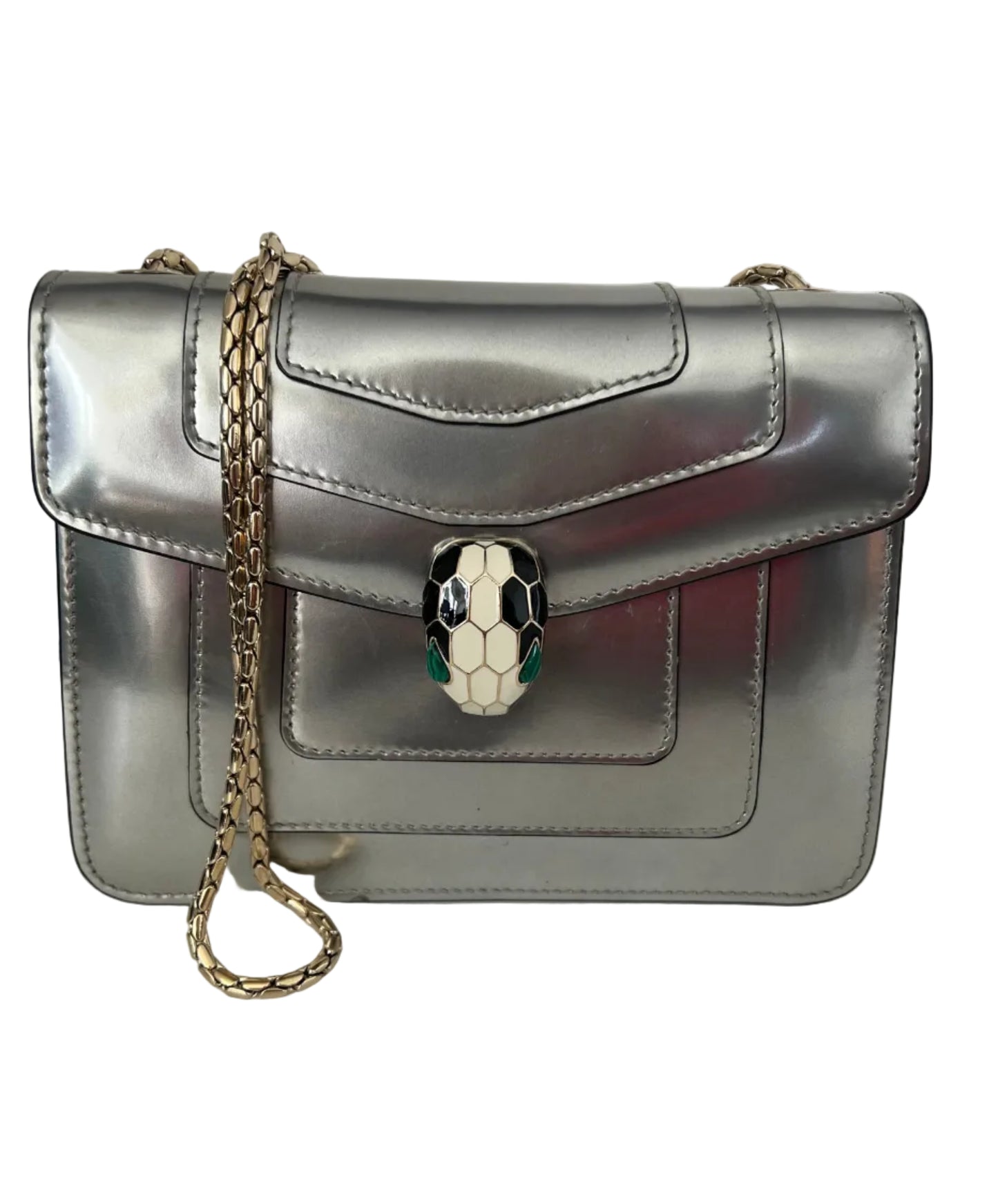 Bvlgari Serpenti Forever Silver Shoulder Bag