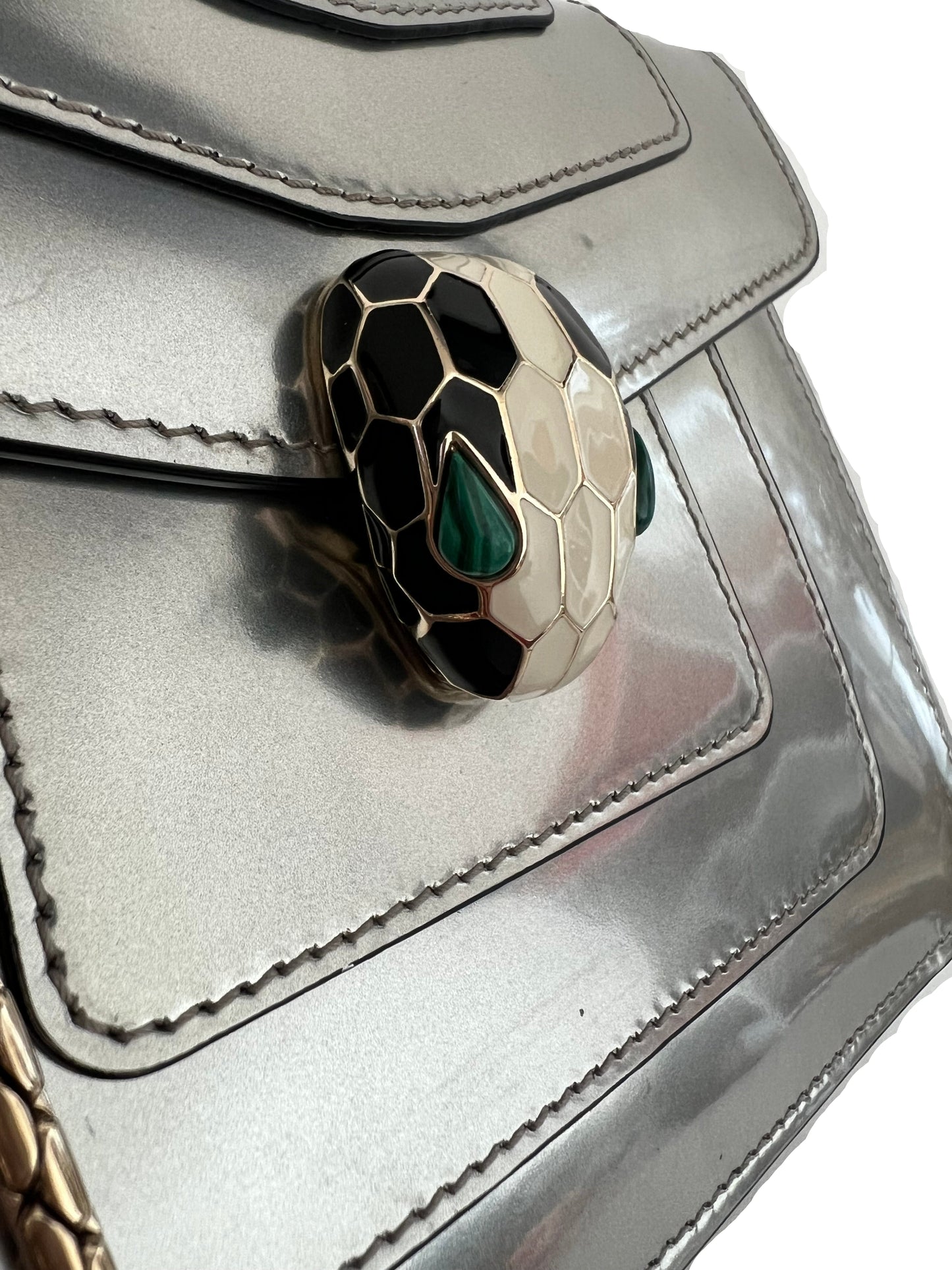 Bvlgari Serpenti Forever Silver Shoulder Bag