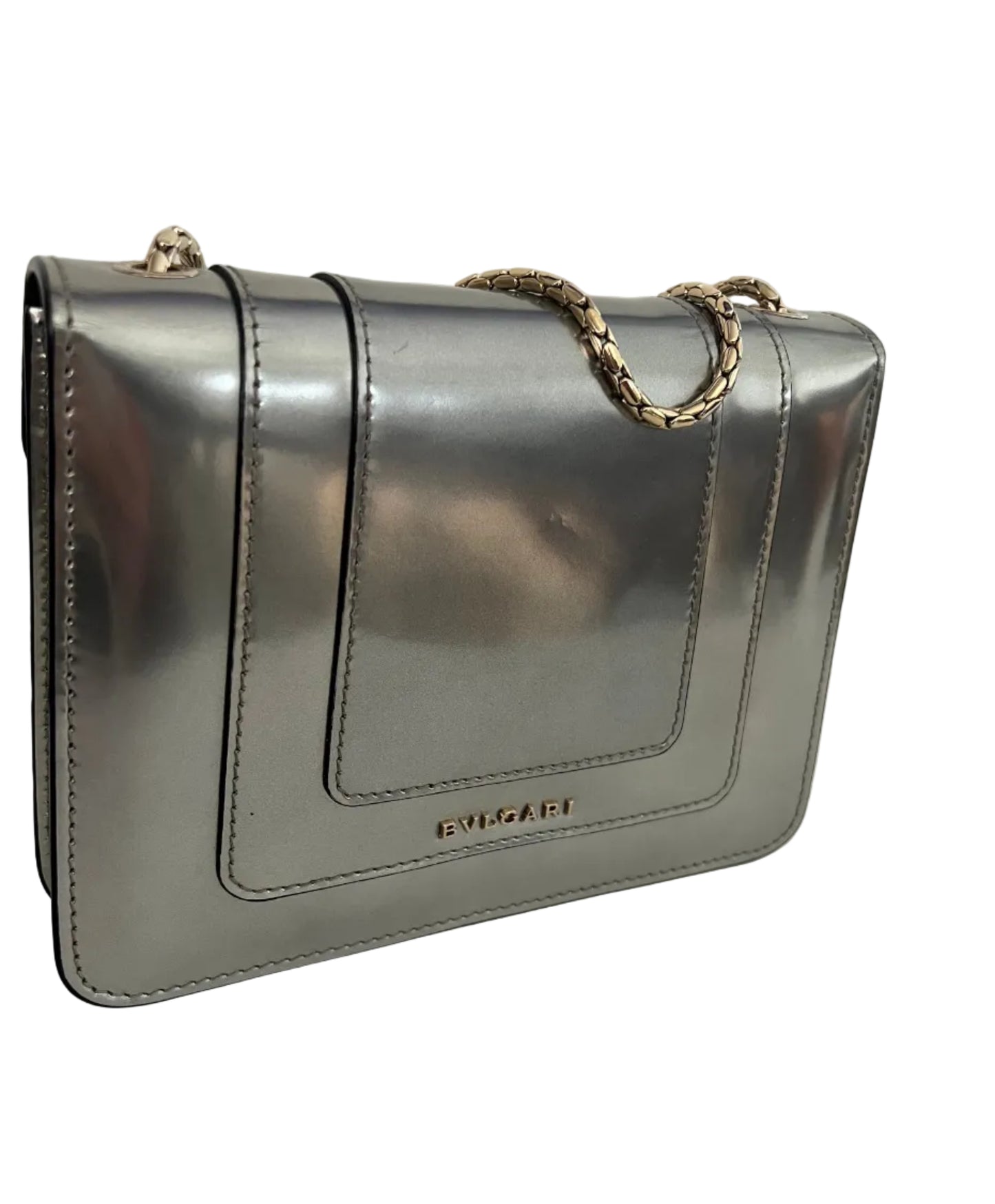Bvlgari Serpenti Forever Silver Shoulder Bag