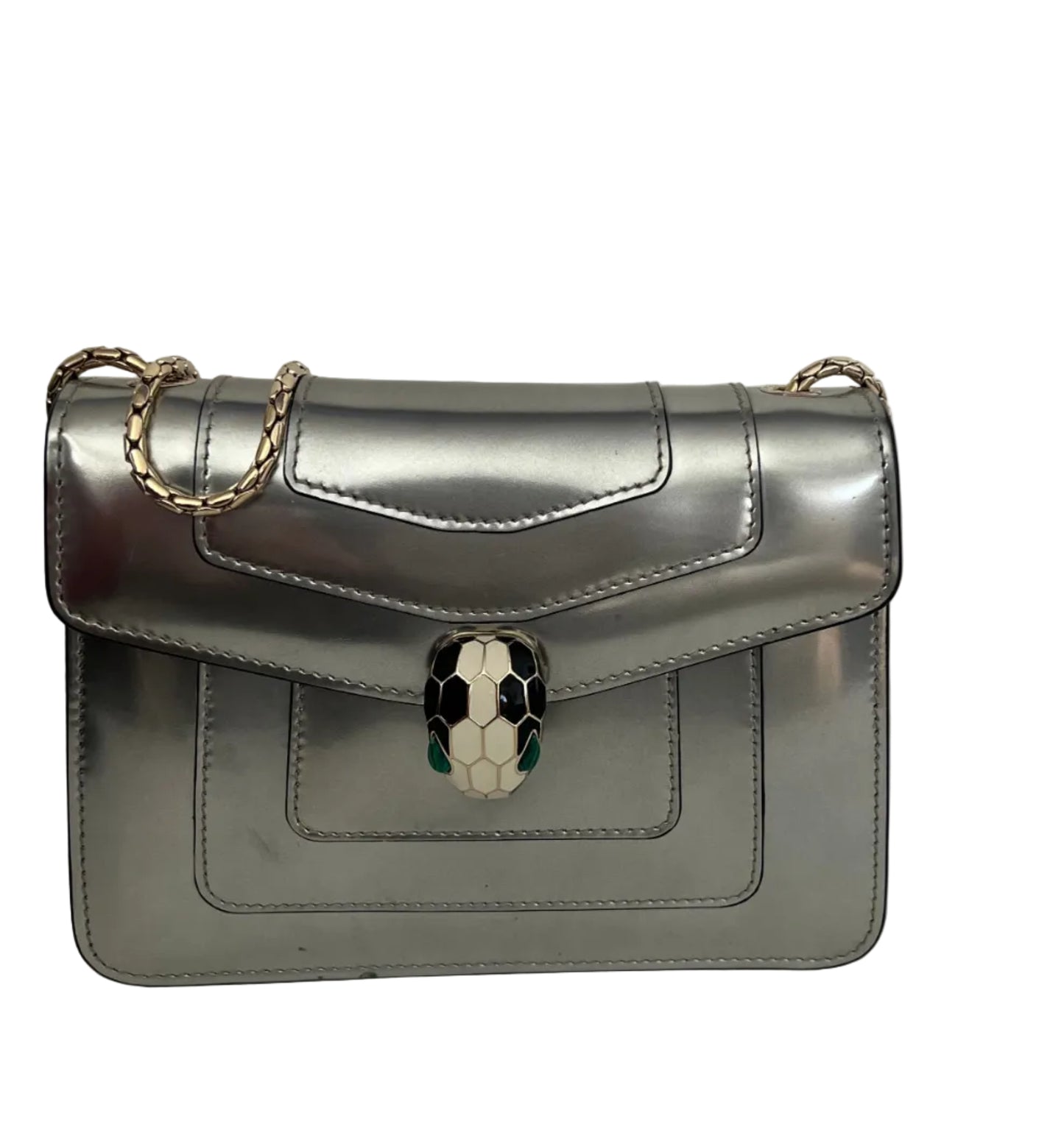 Bvlgari Serpenti Forever Silver Shoulder Bag