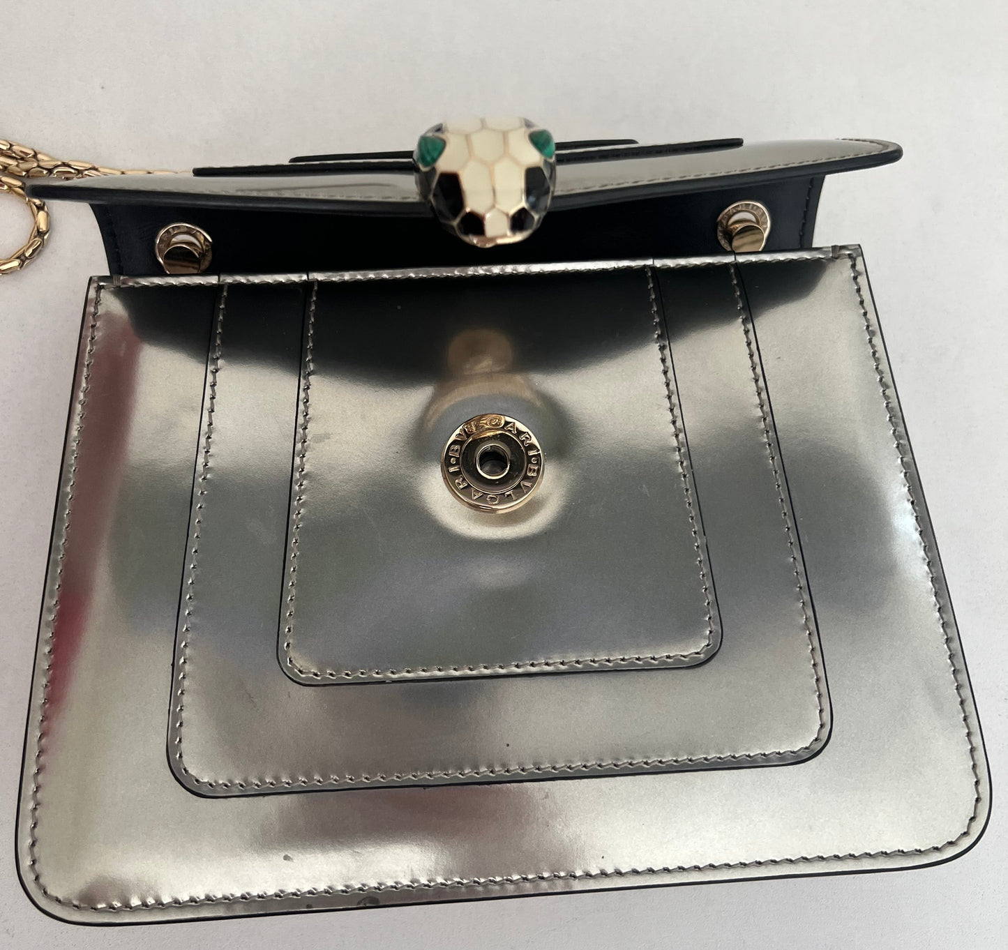 Bvlgari Serpenti Forever Silver Shoulder Bag