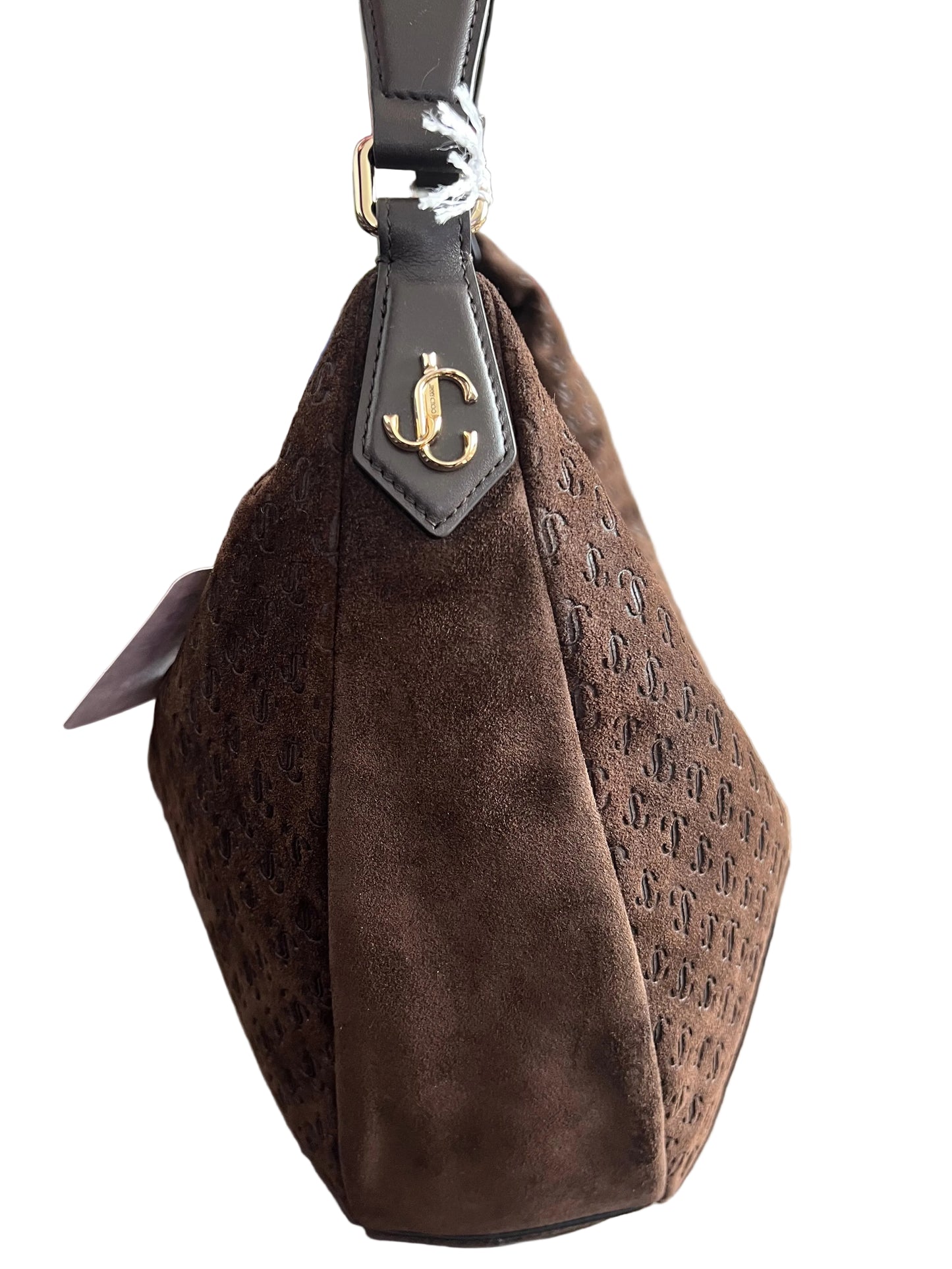 Jimmy Choo Repeat Logo Suede Hobo