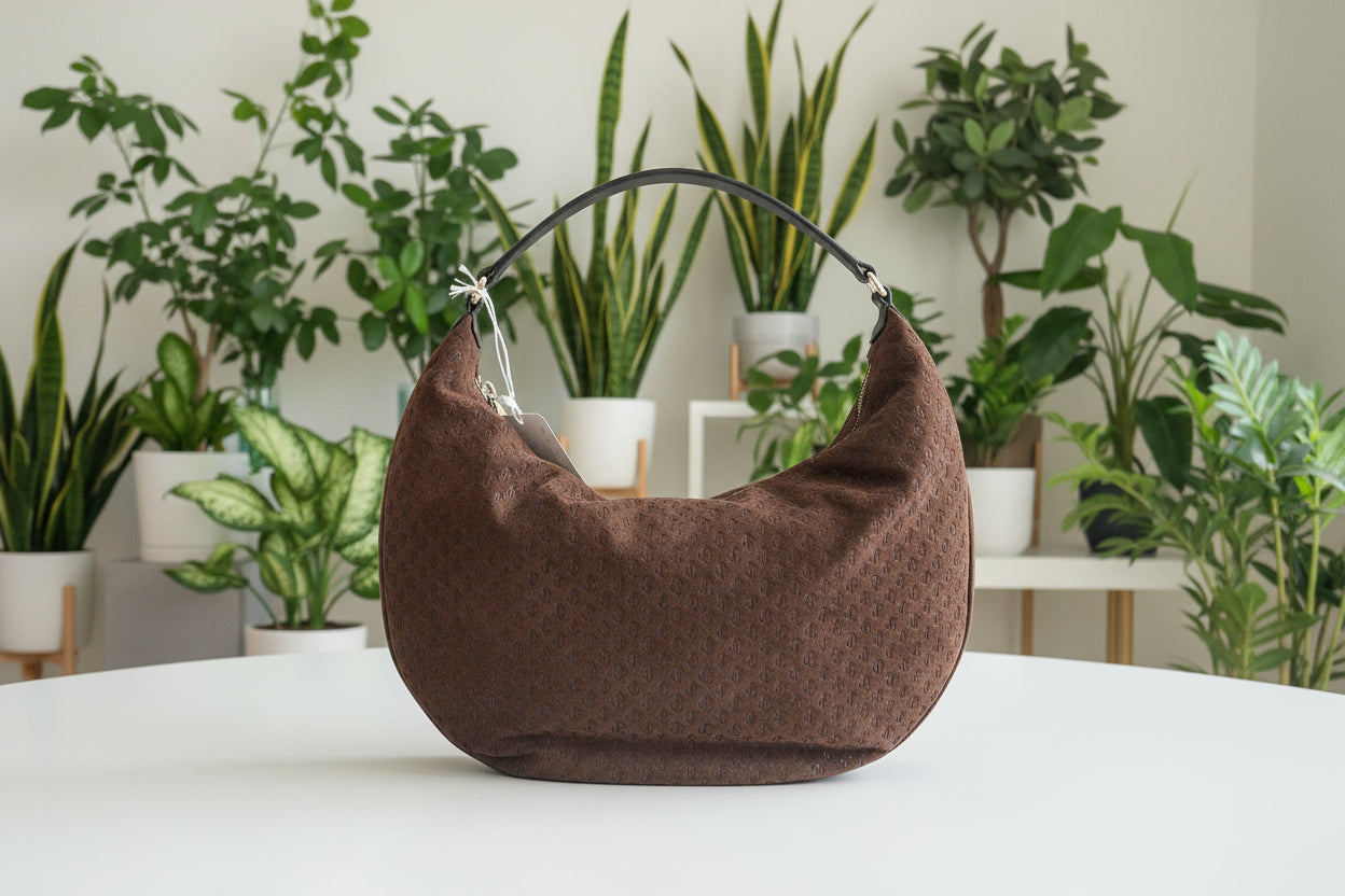 Jimmy Choo Repeat Logo Suede Hobo