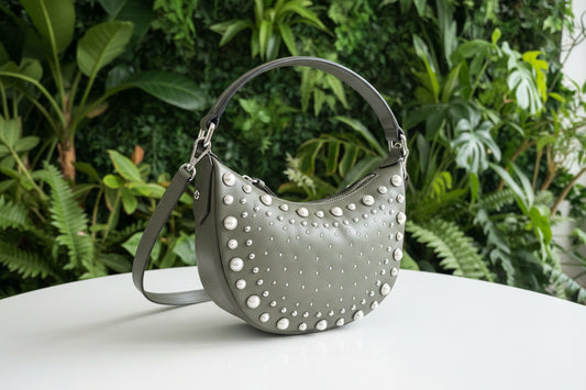Jimmy Choo Green Leather with Pearls