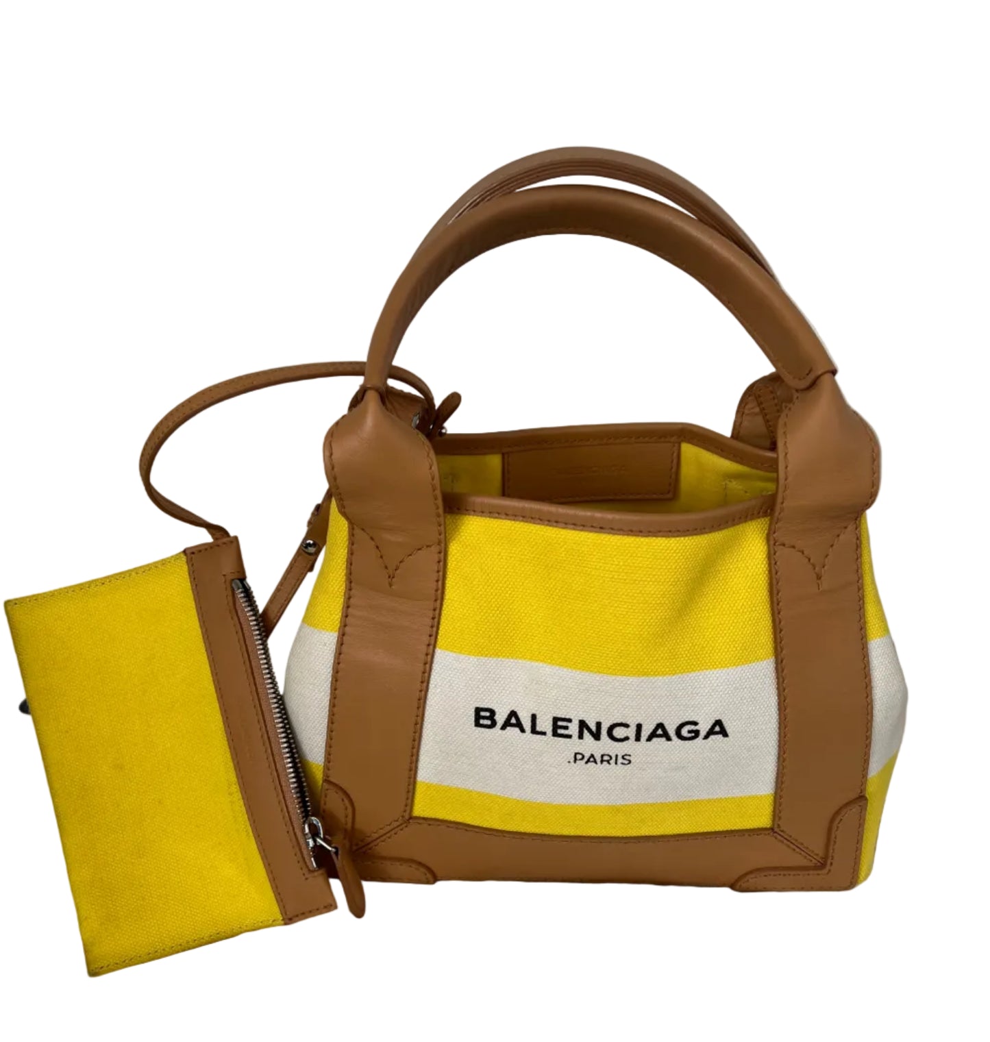 Balenciaga Yellow Small Canvas Cabas Bag