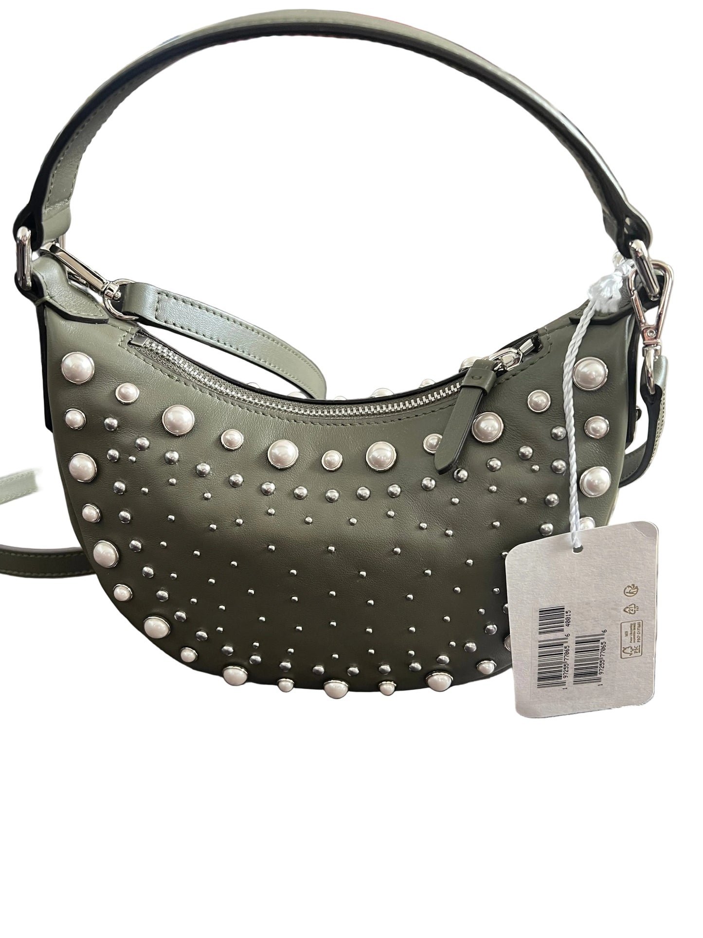 Jimmy Choo Green Leather with Pearls