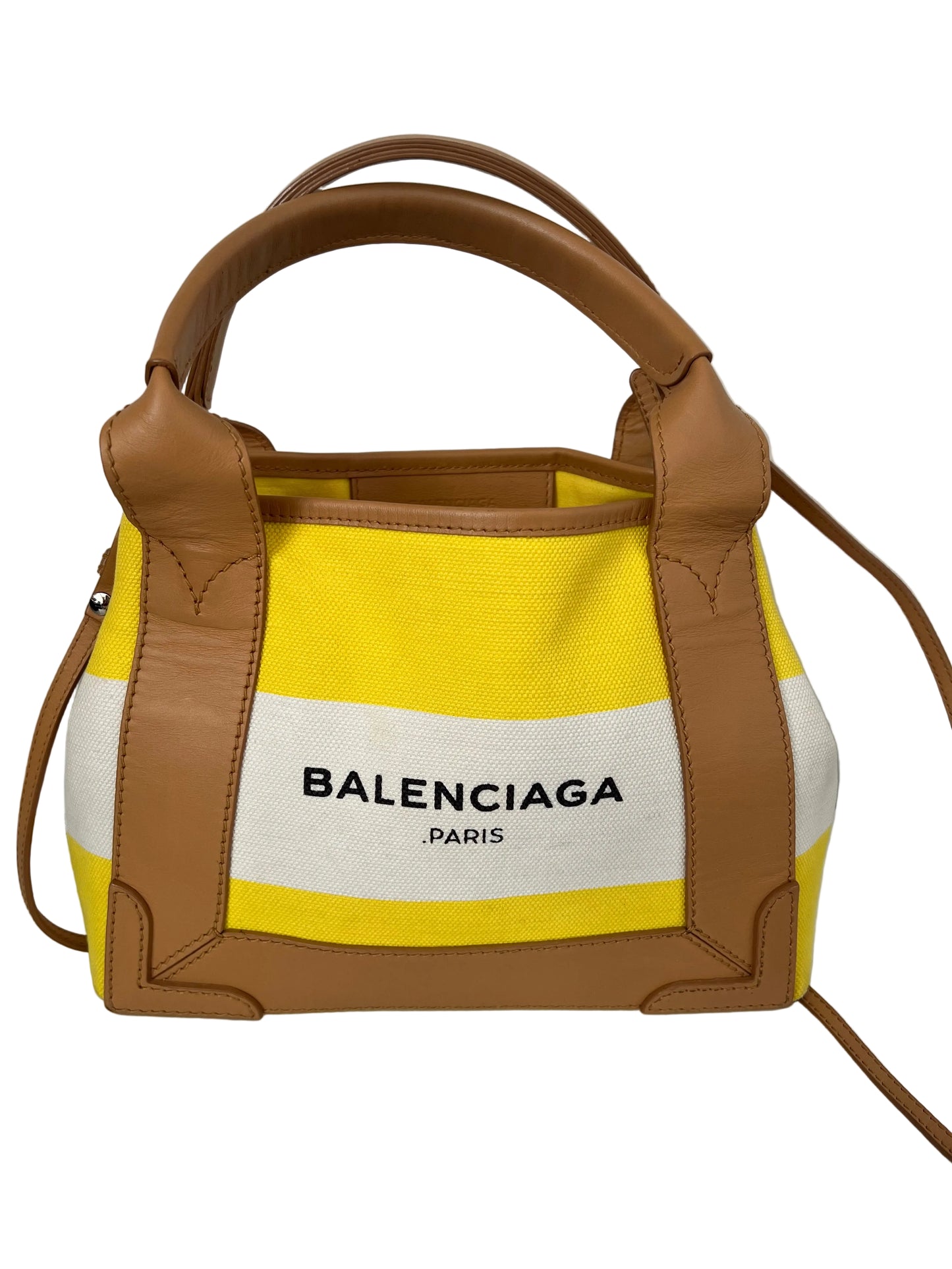 Balenciaga Yellow Small Canvas Cabas Bag