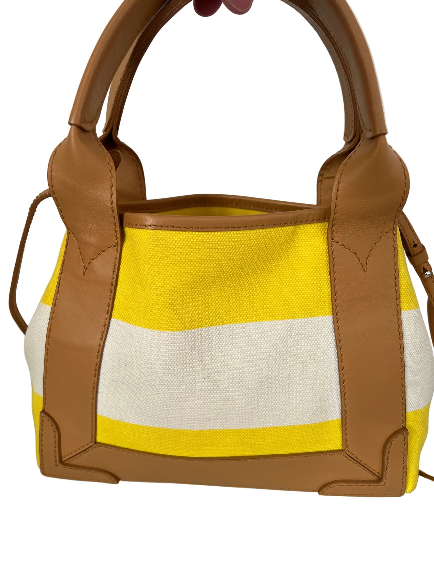 Balenciaga Yellow Small Canvas Cabas Bag