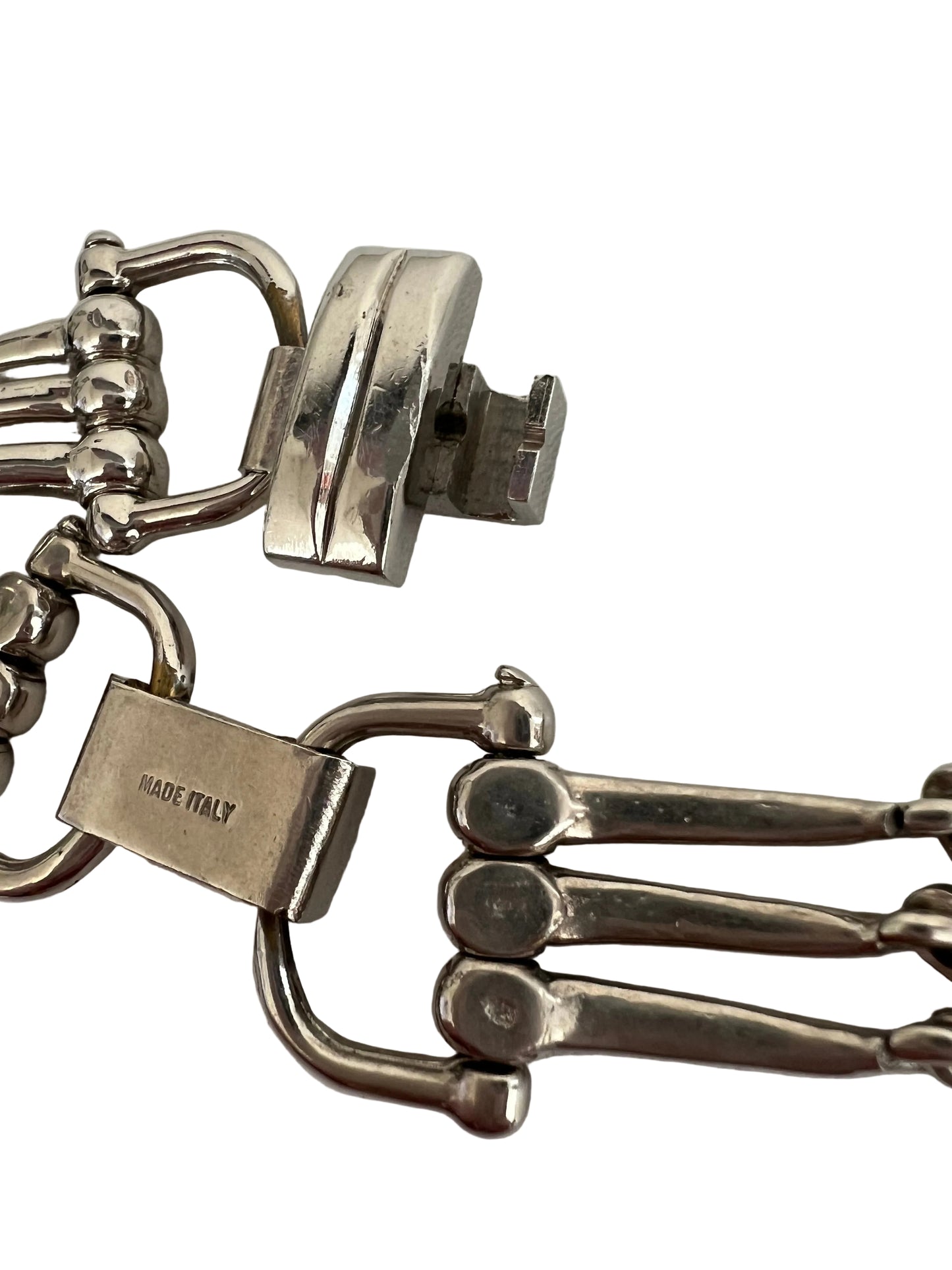 Celine Silver-Toned Horsebit Bracelet