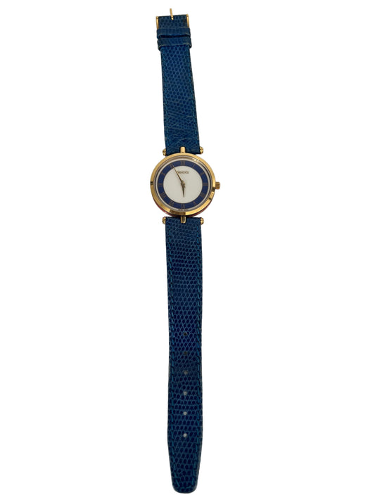 Gucci Rare Vintage Sherry Line Blue Leather Watch