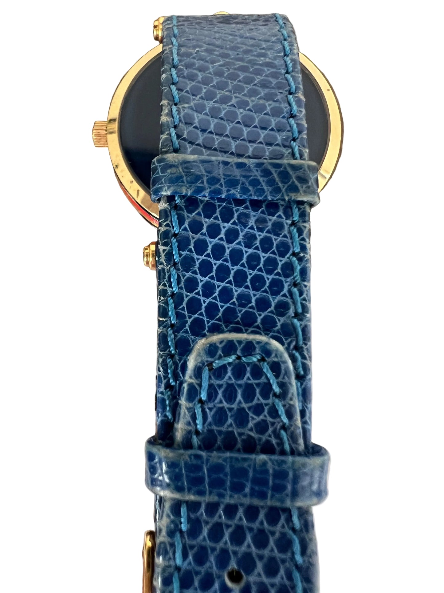 Gucci Rare Vintage Sherry Line Blue Leather Watch