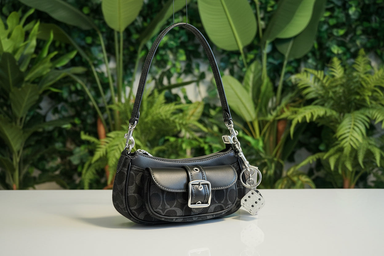 Coach Black Denim Mini Ashton