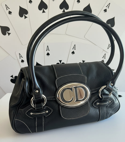 Dior Black Leather Saint Germain Satchel