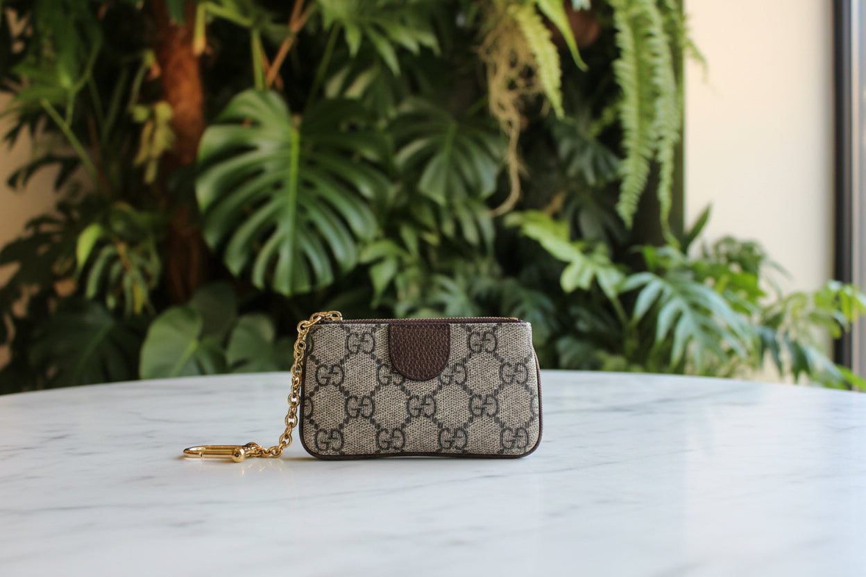 Gucci Signature Coated Canvas Key Cles