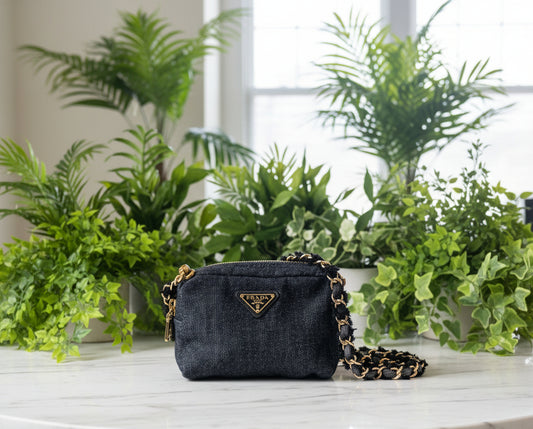 Prada Mini Denim Crossbody Bag