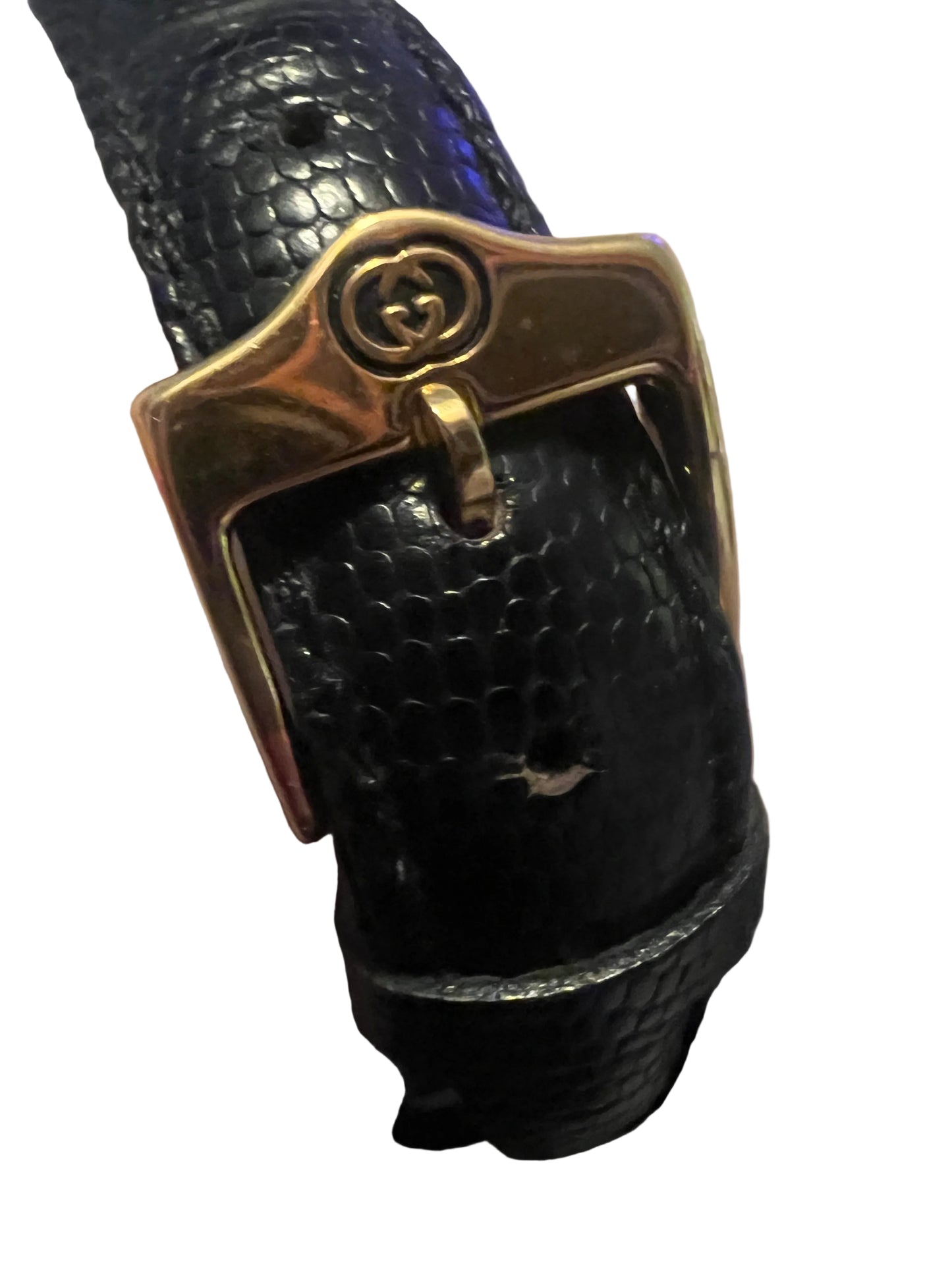 Gucci Vintage Gold and Black 6300L Horsebit Watch