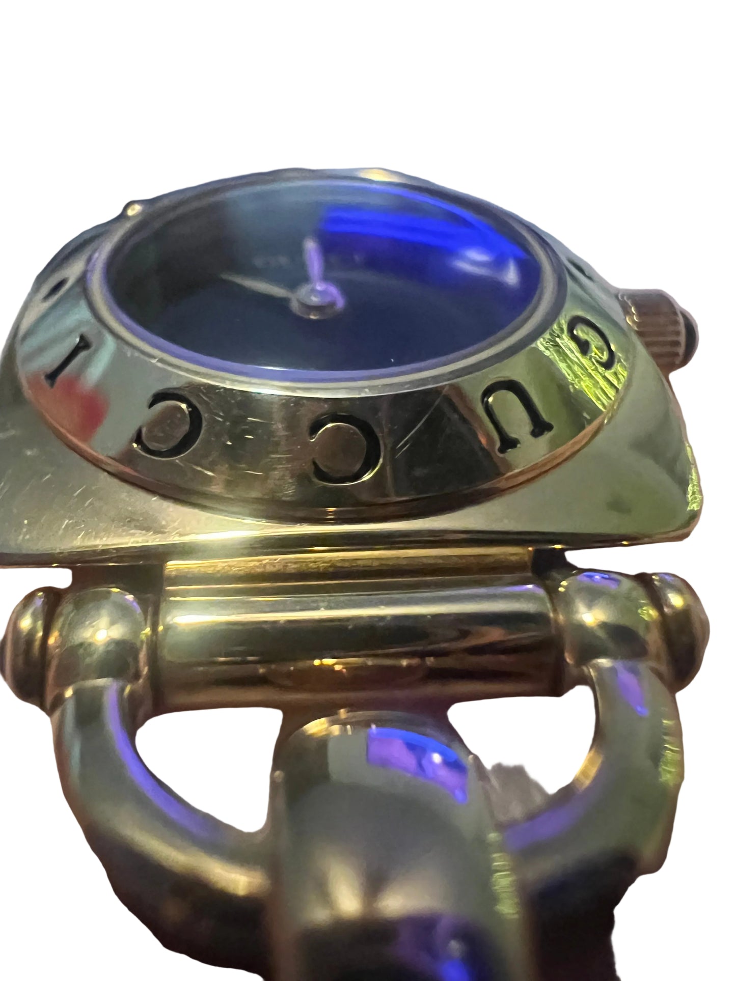 Gucci Vintage Gold and Black 6300L Horsebit Watch