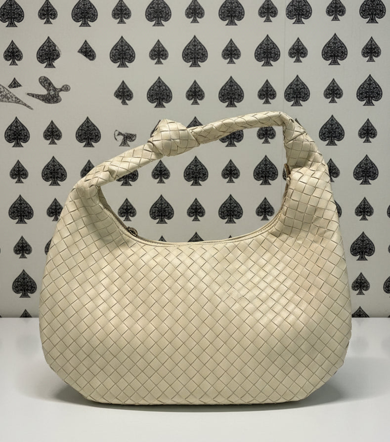 Anthropologie Vegan Leather Woven Hobo