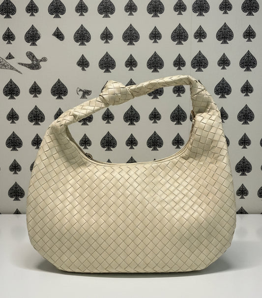 Anthropologie Vegan Leather Woven Hobo