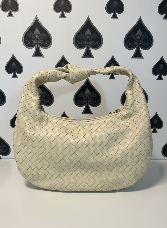 Anthropologie Vegan Leather Woven Hobo