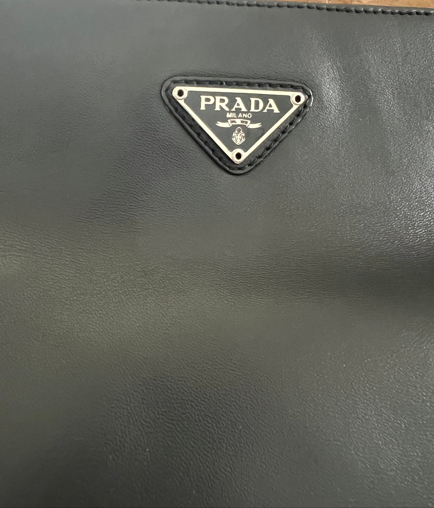 Prada Black Leather Aimee Medium Shoulder Bag
