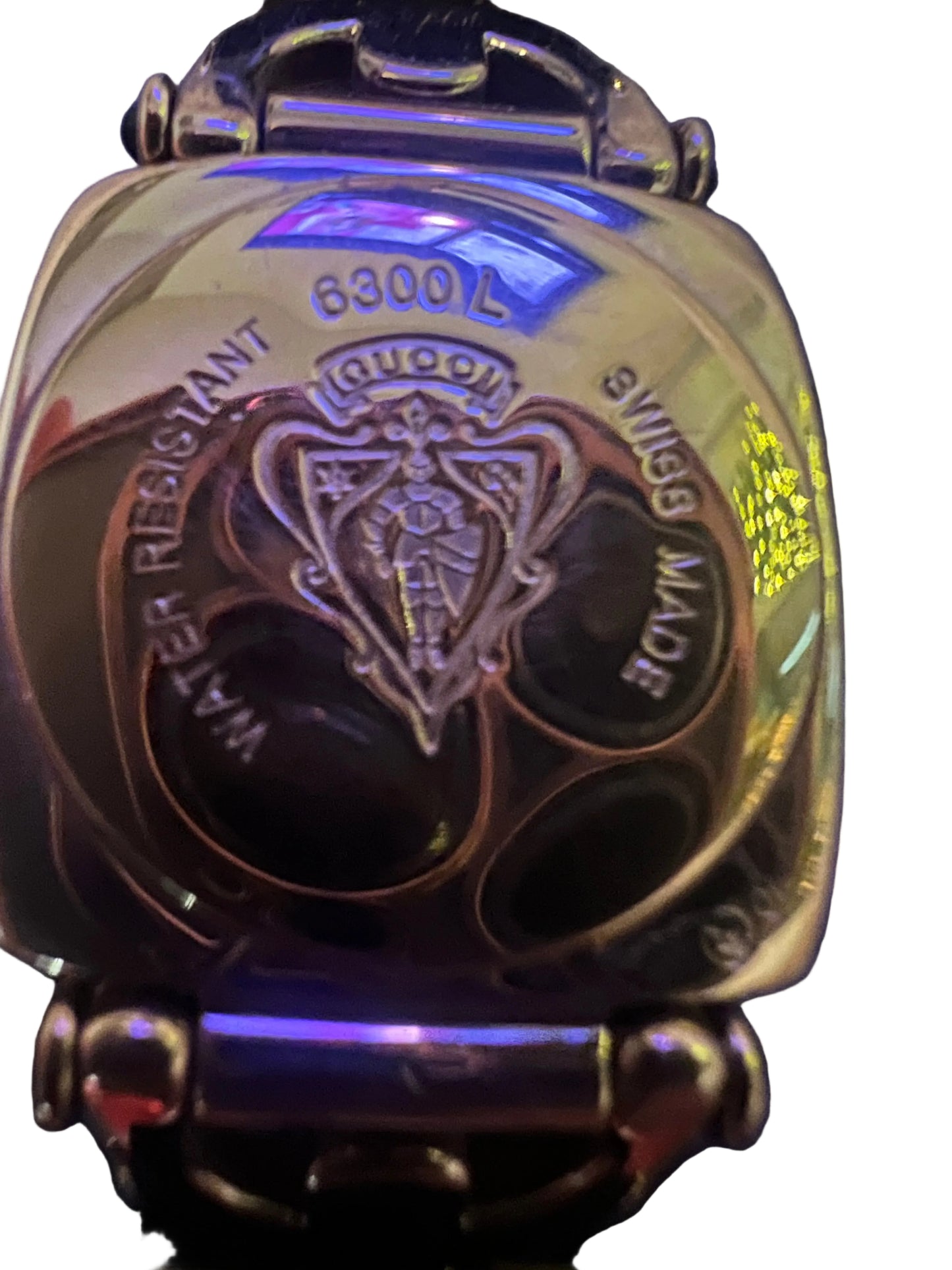 Gucci Vintage Gold and Black 6300L Horsebit Watch