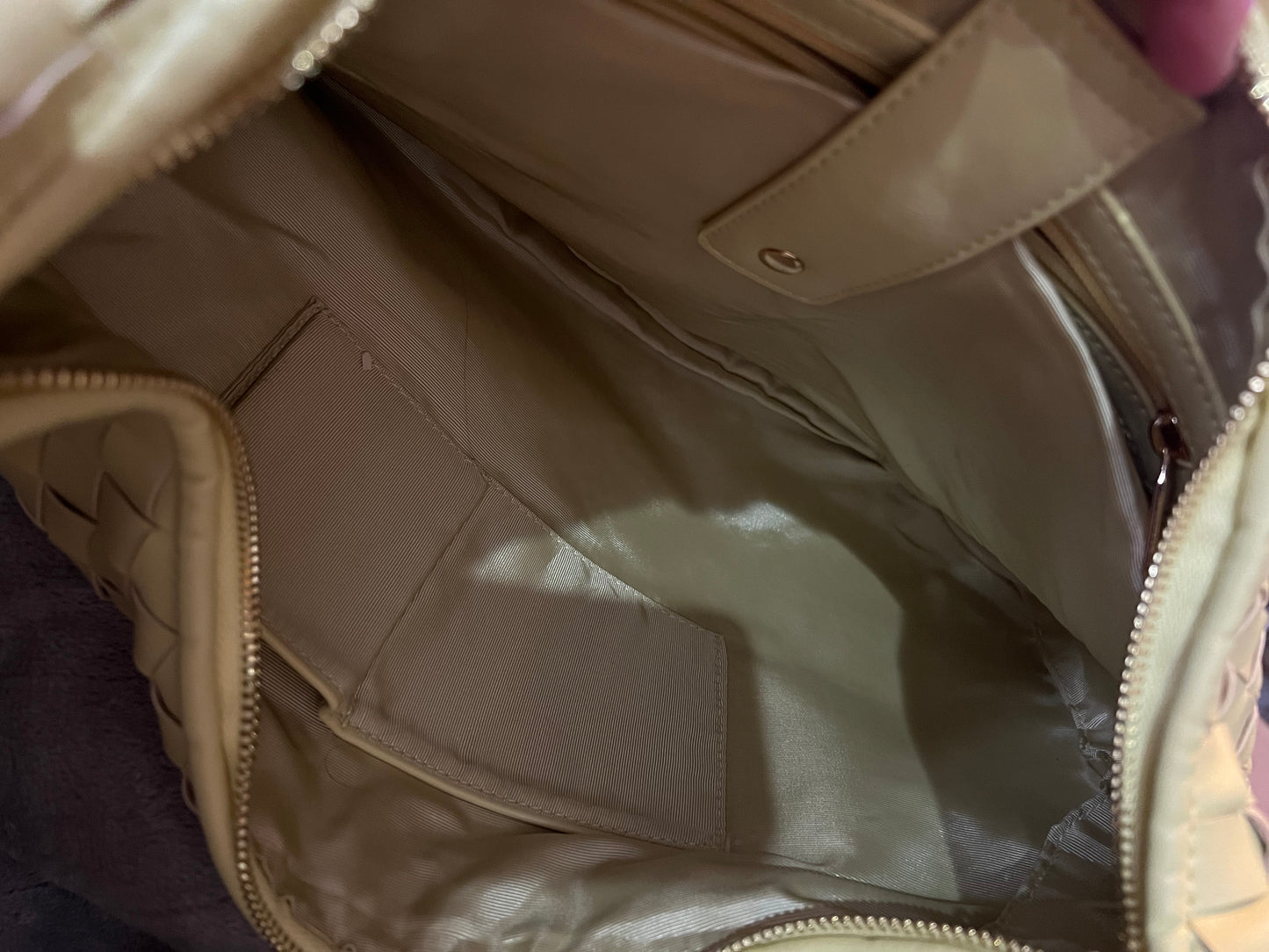 Anthropologie Vegan Leather Woven Hobo