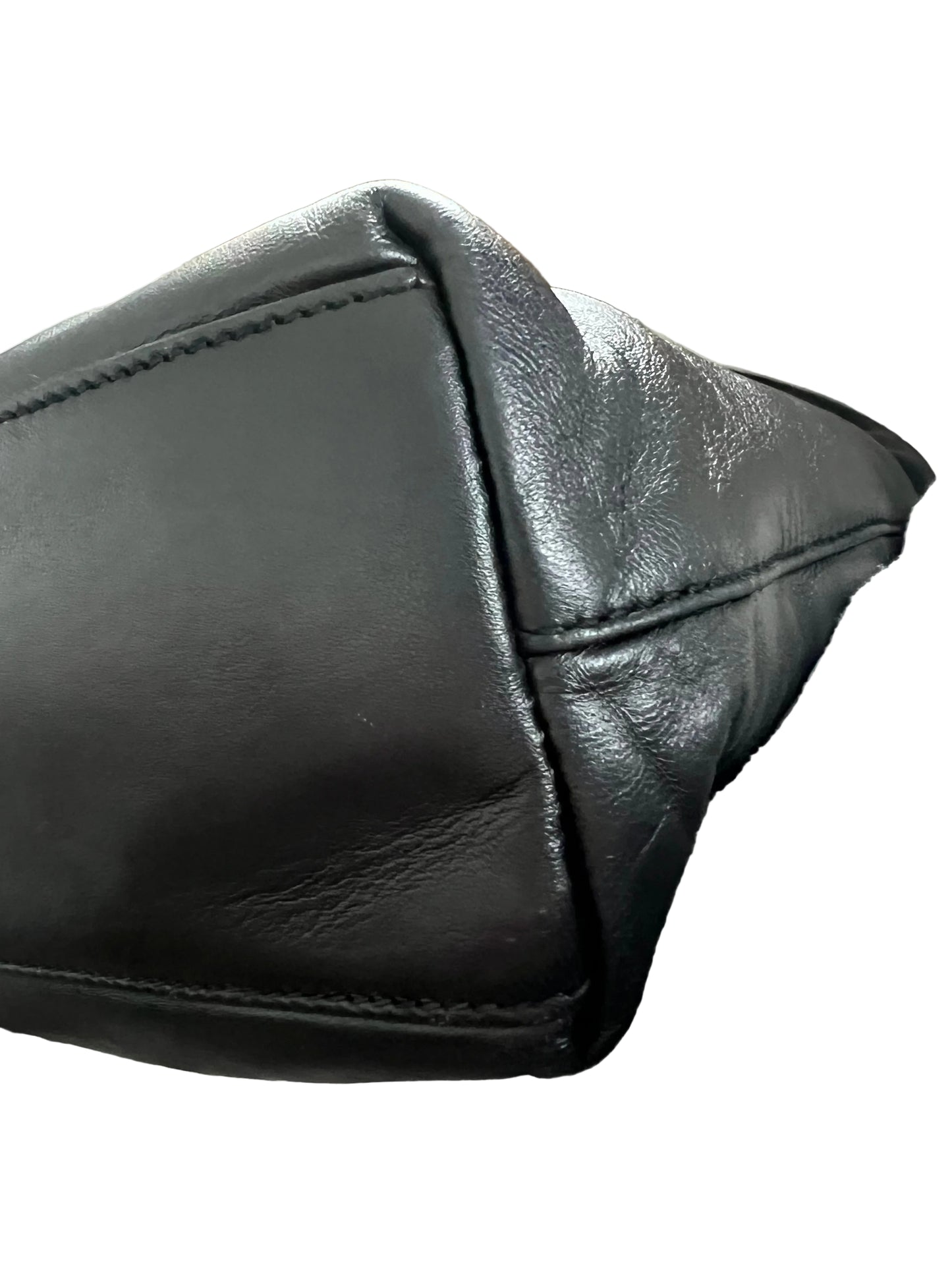 Prada Black Leather Aimee Medium Shoulder Bag