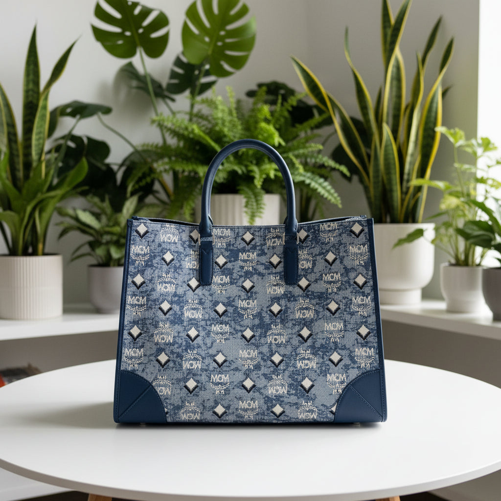 MCM Jacquard Tote with Pouch