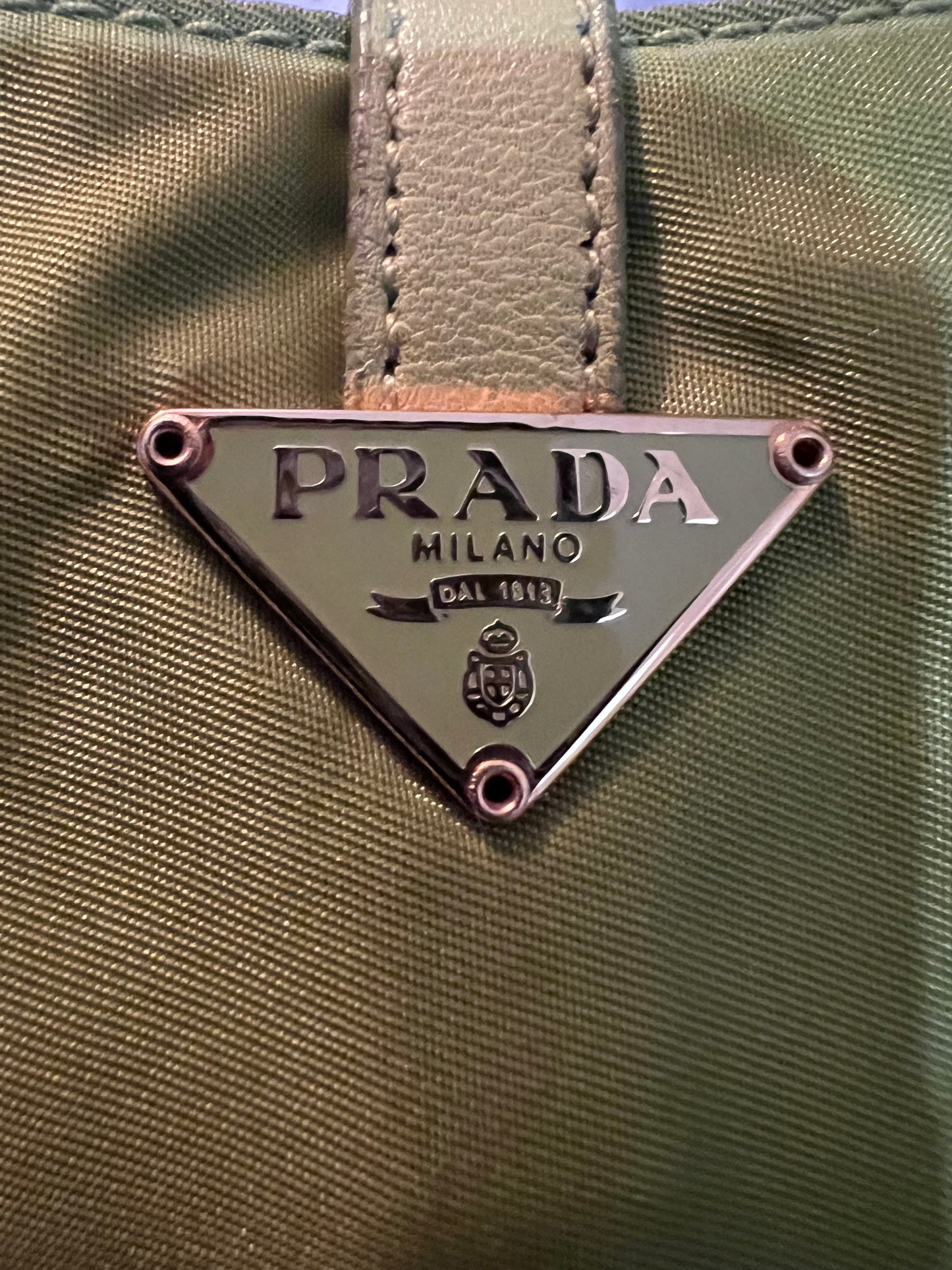 Prada Nylon Green Shoulder Bag