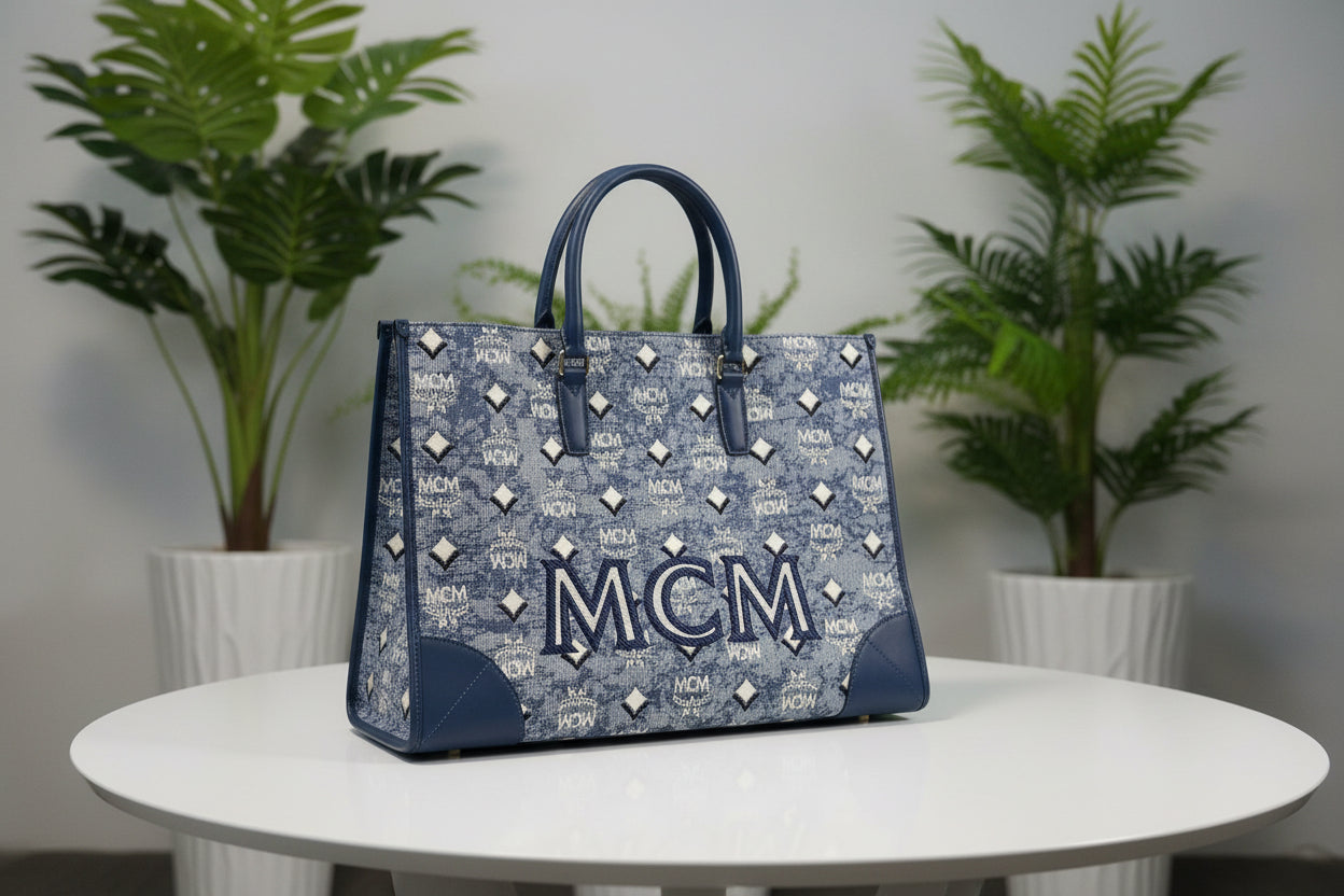 MCM Jacquard Tote with Pouch
