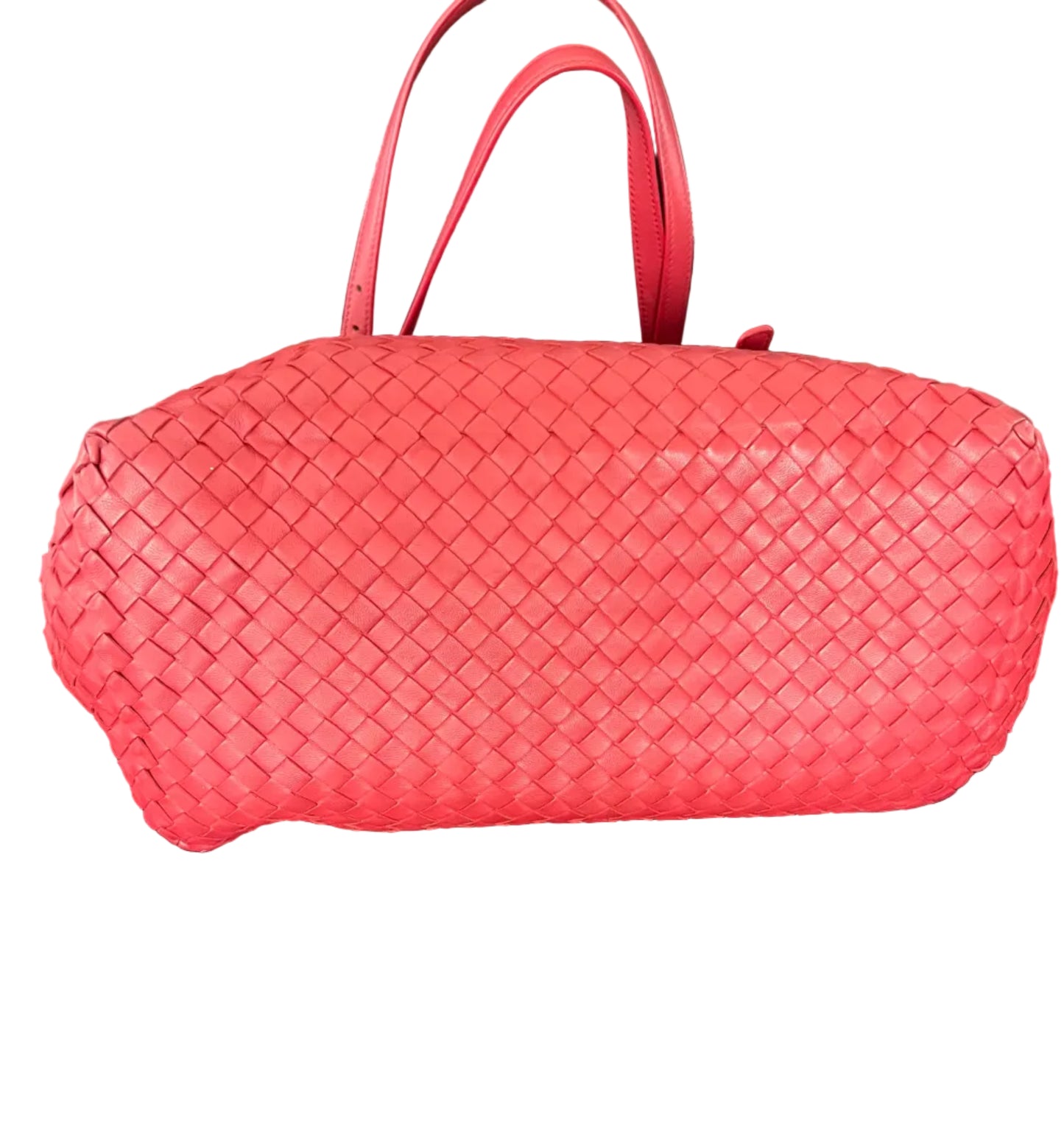 Bottega Veneta Red Intrecciato Calfskin Leather Tote