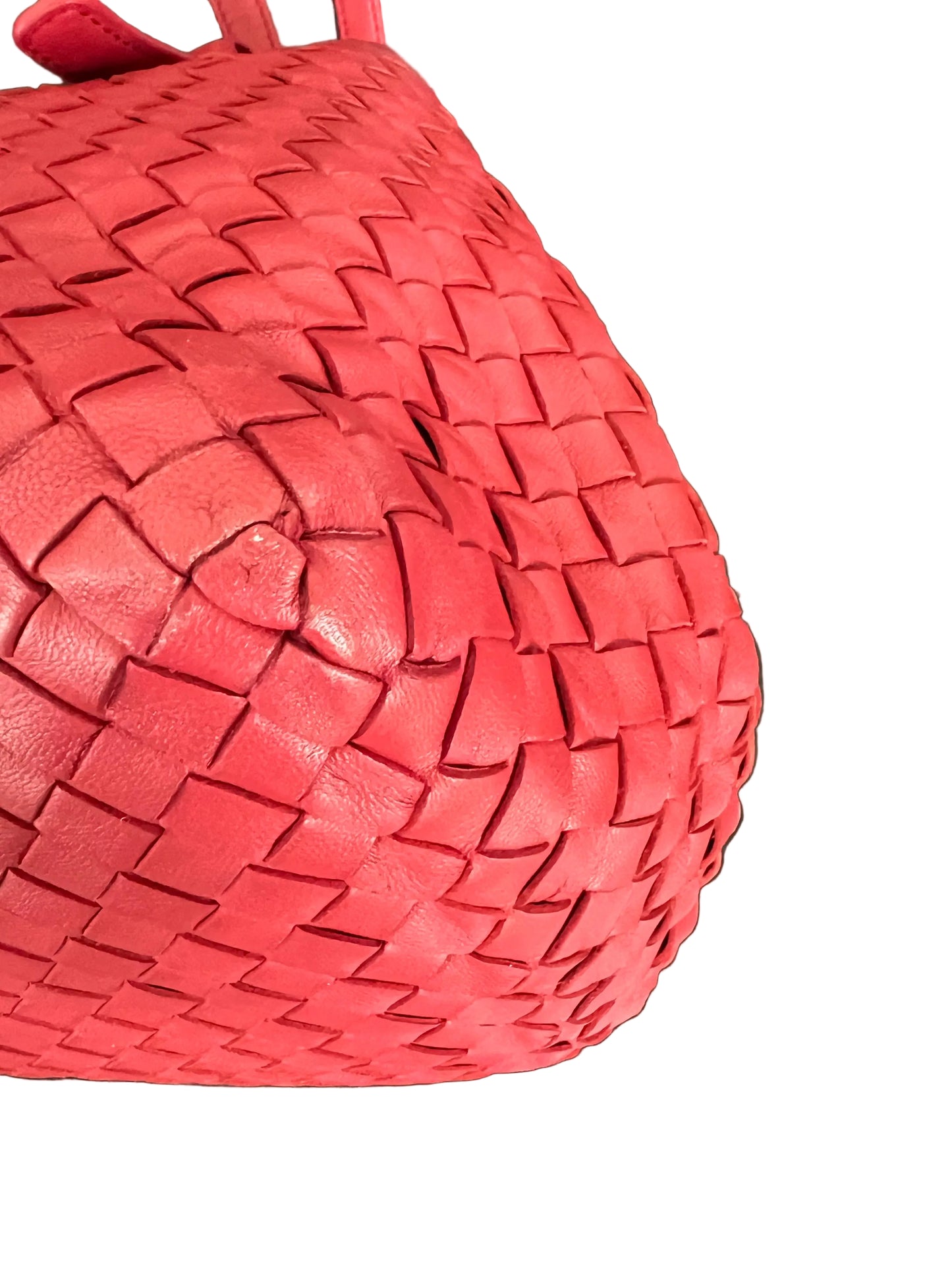Bottega Veneta Red Intrecciato Calfskin Leather Tote